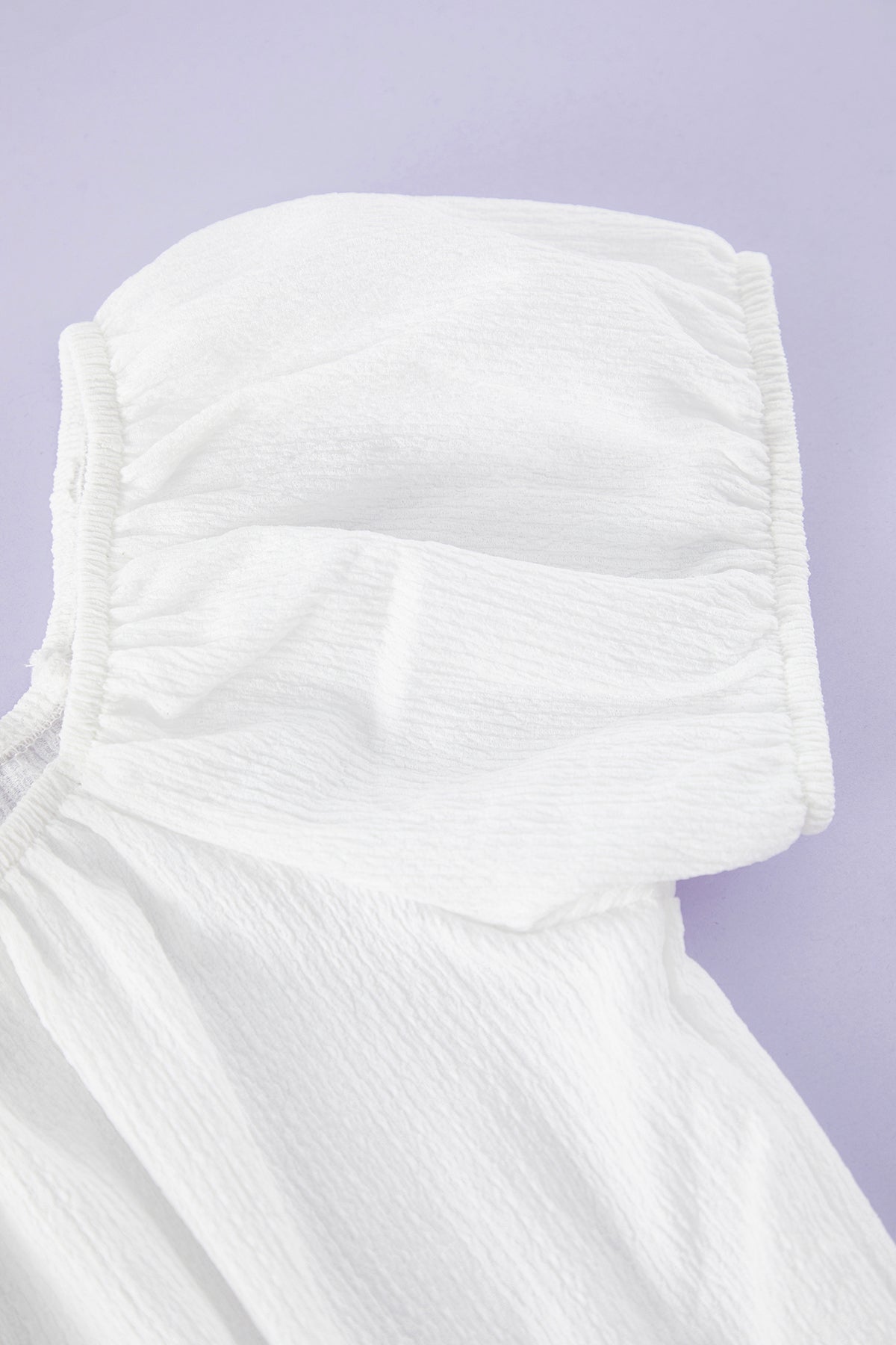 Girls' Ecru Puff-Sleeve Stretch Top