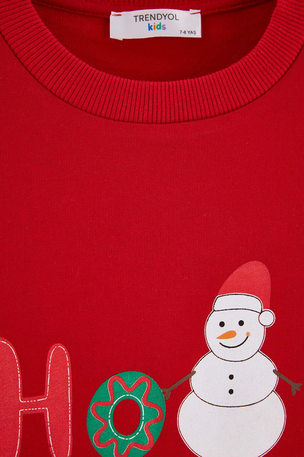 Kids' Red Christmas-Print Cotton Sweatshirt