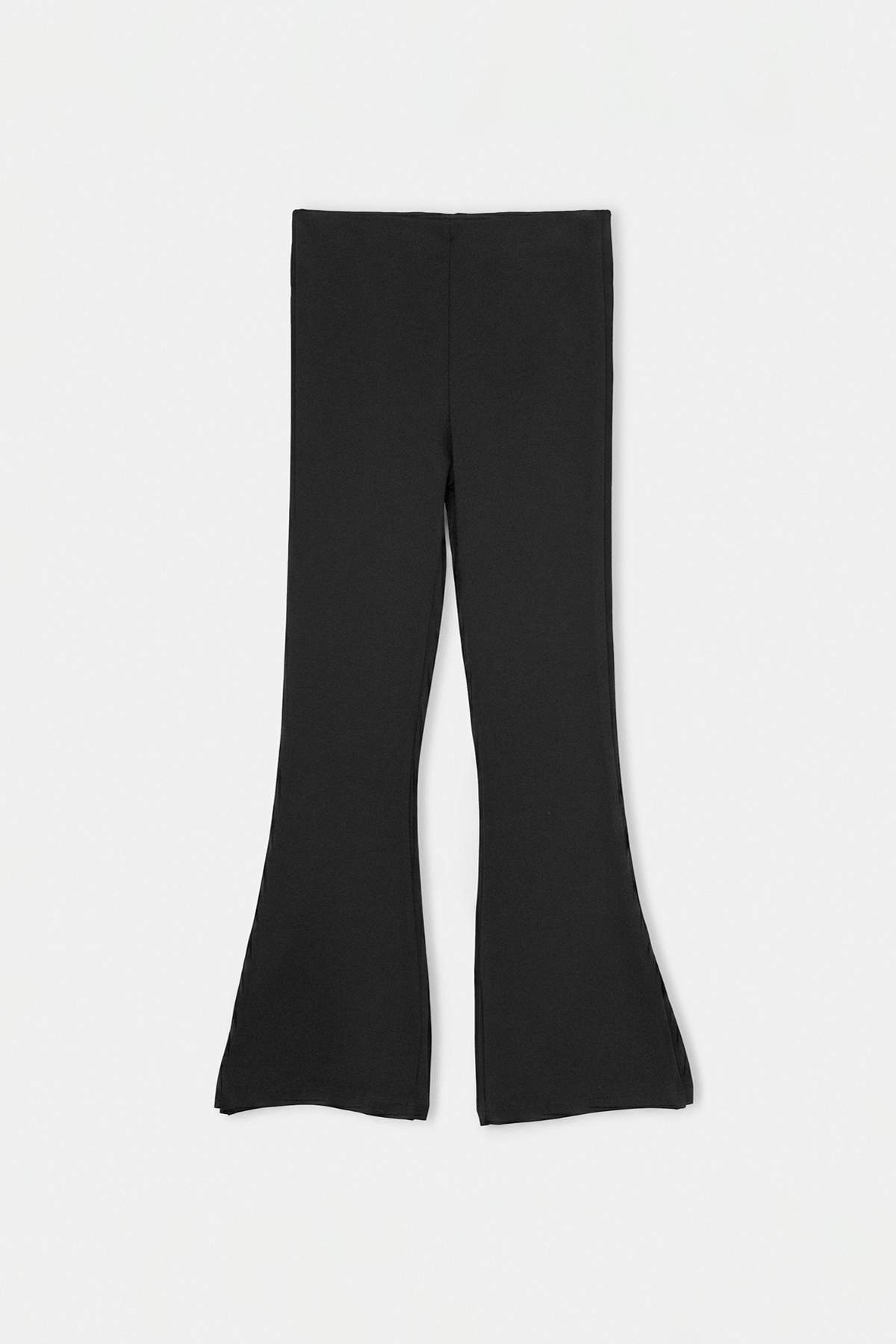 Girls' Black Interlock Flared Leggings