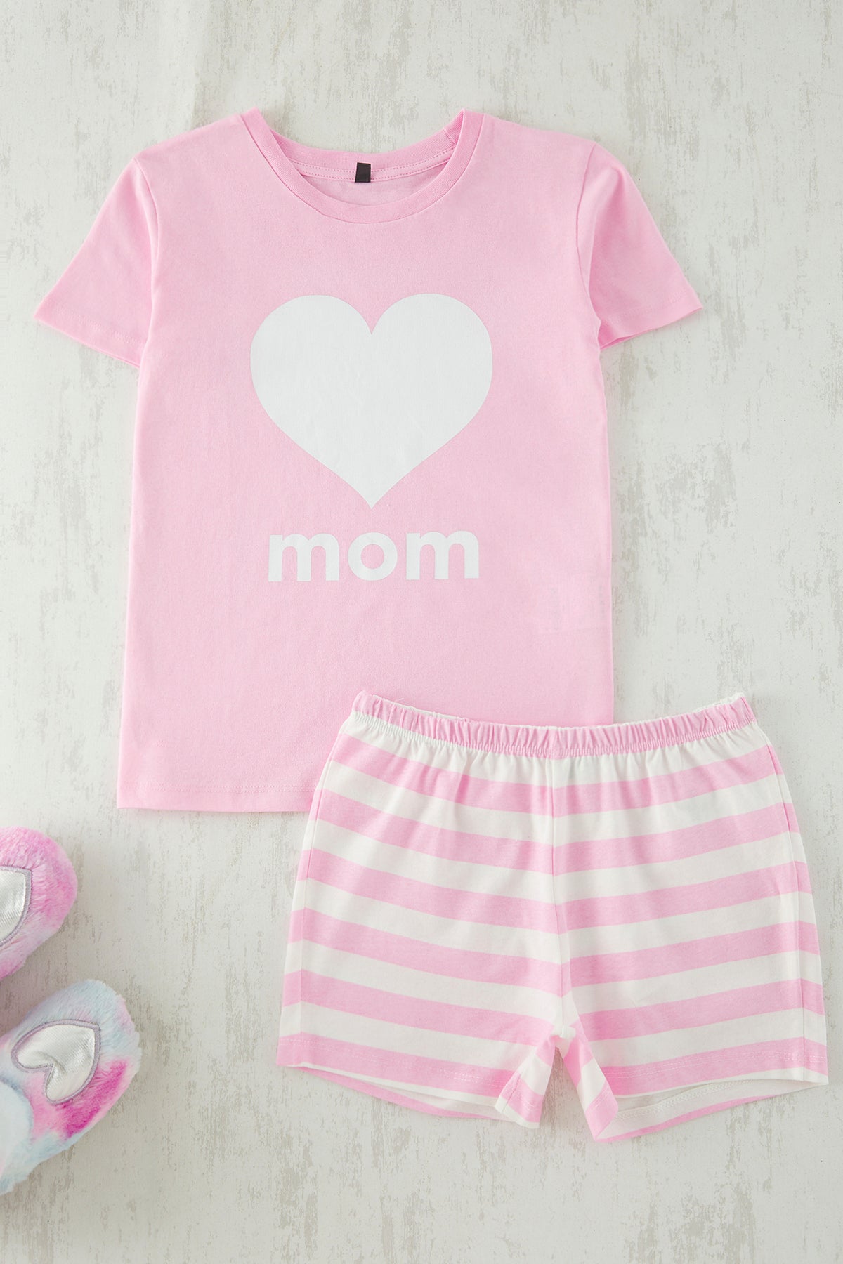 Girls' Pink Cotton Mini Me T-Shirt & Shorts Pyjama Set