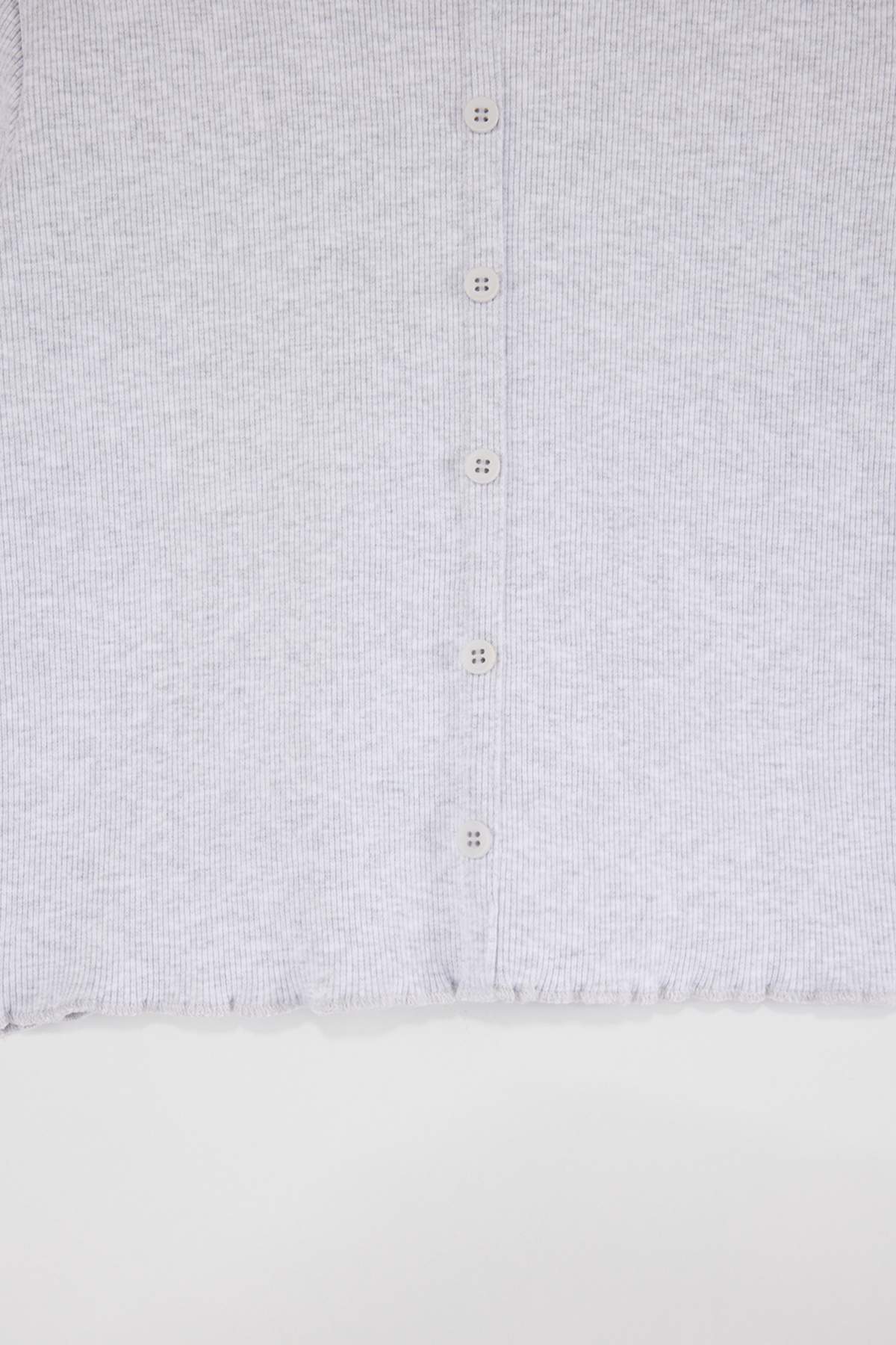 Girls' Ribbed Button-Front T-Shirt