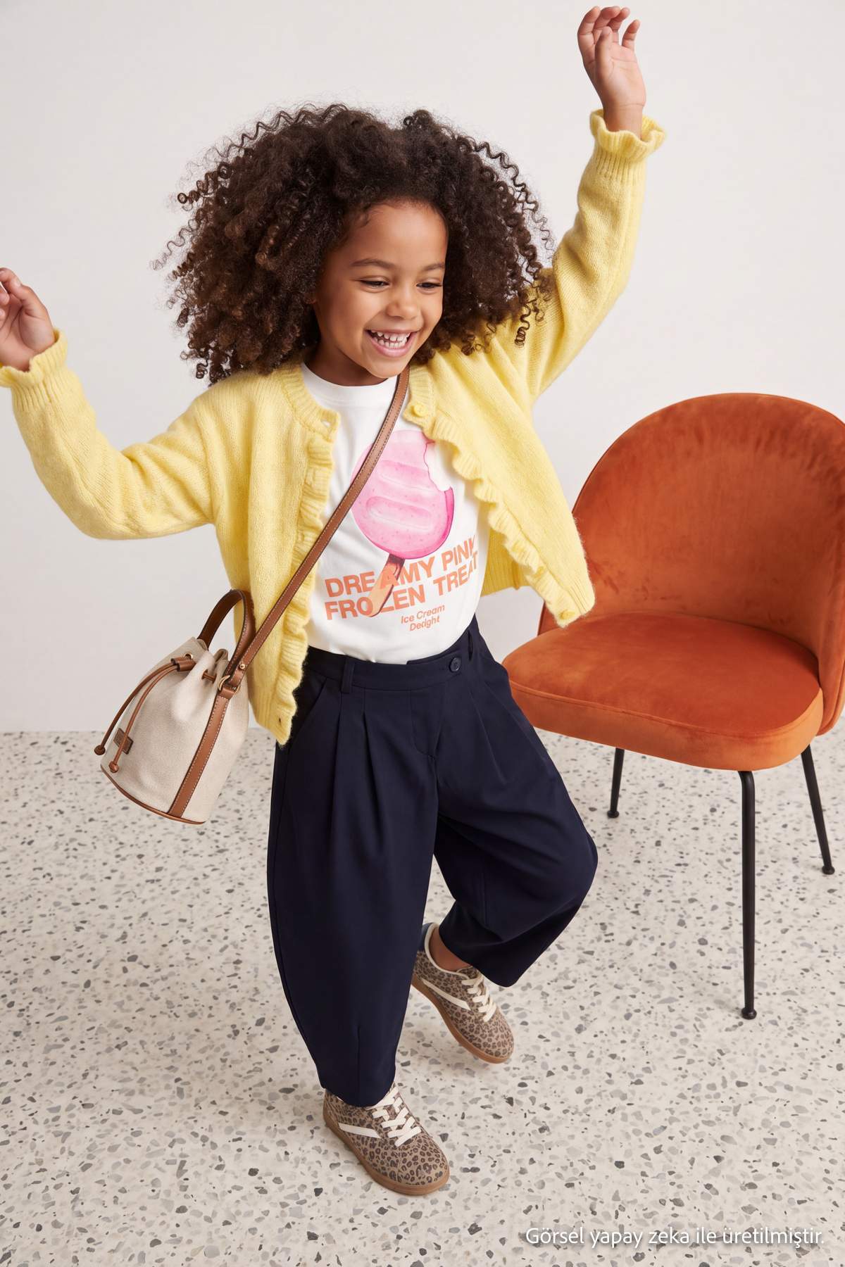 Girls' Ruffle-Detail Knit Cardigan