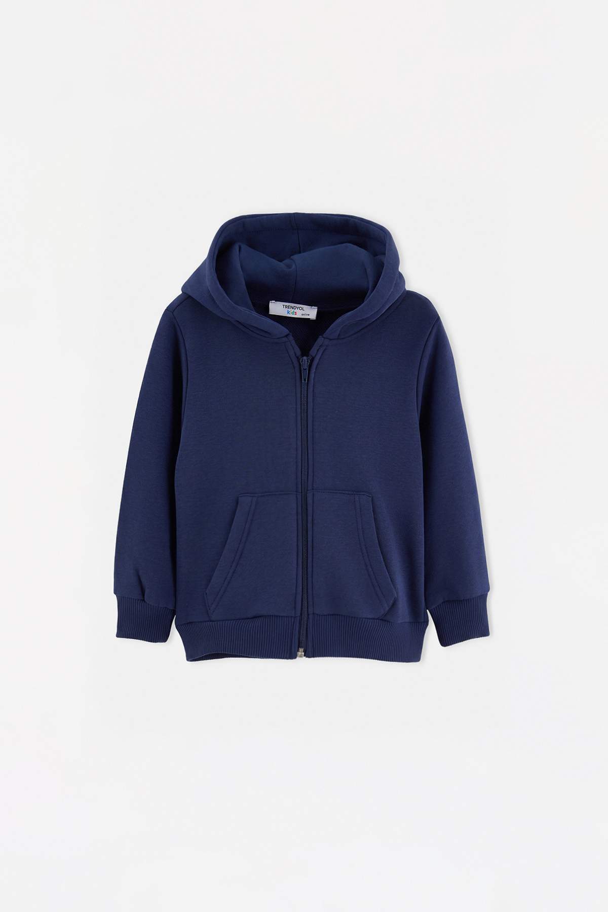 Boys' Navy Basic Cotton Zip-Up Sweatshirt