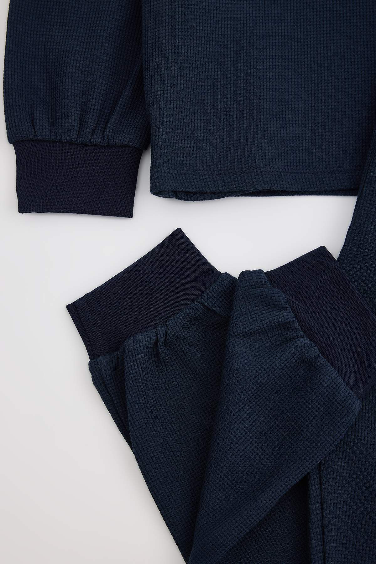 Boys' Navy Textured Henley Pyjama Set