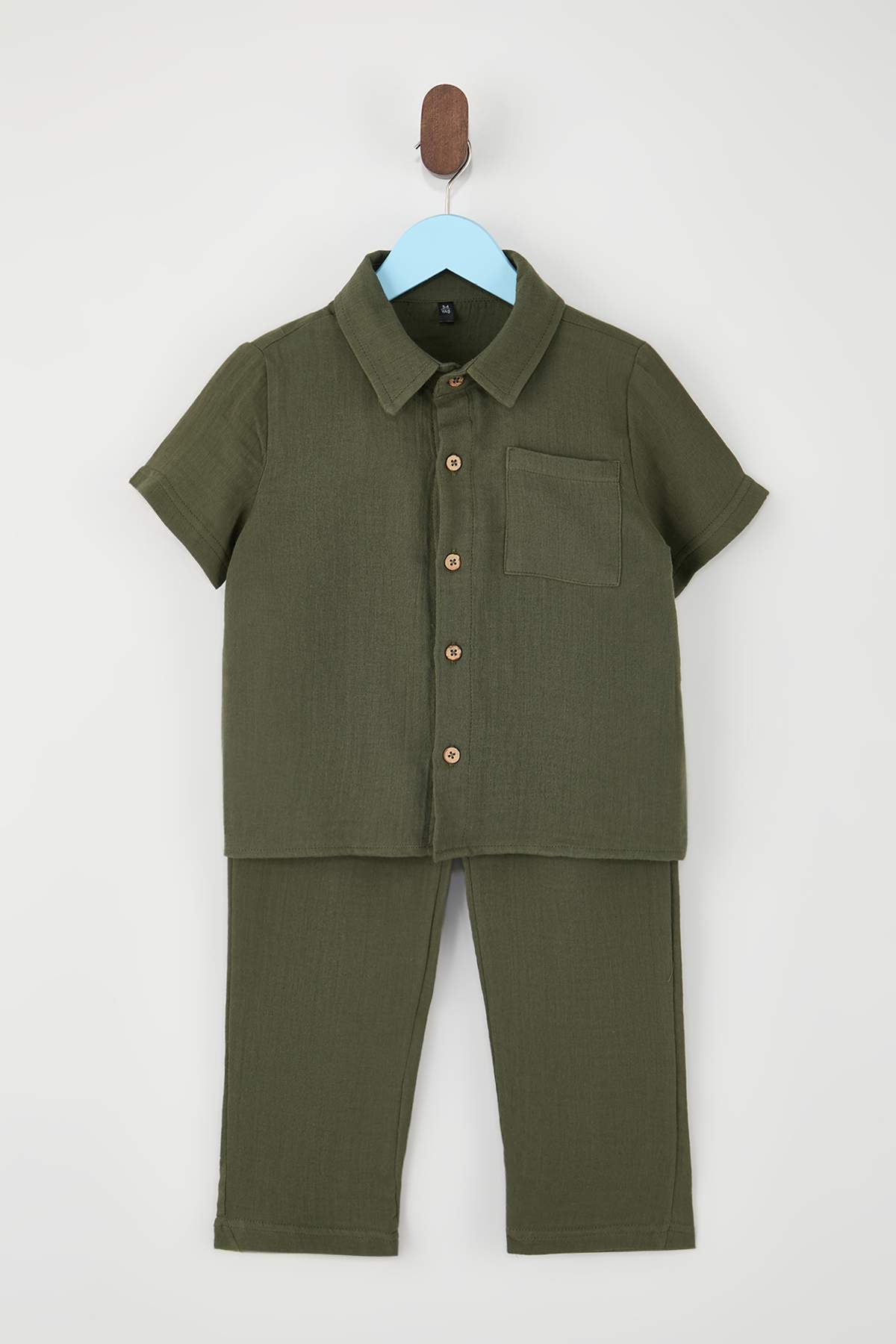 Boys' Textured Shirt & Trousers Set