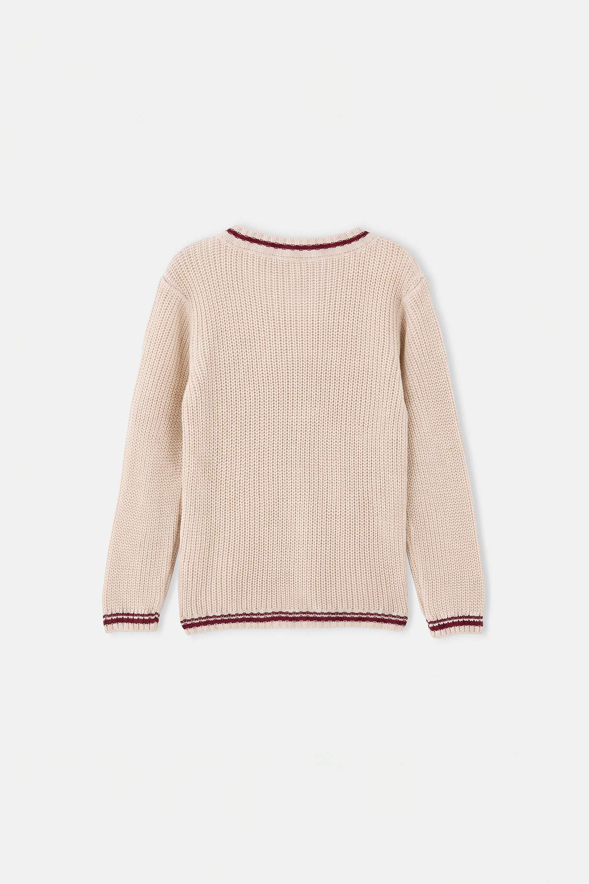 Girls' Stone Embroidered Knit Cardigan