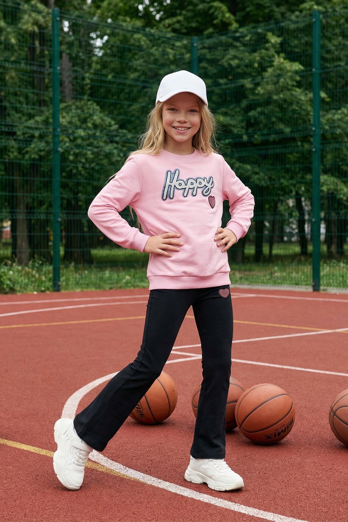Girls' Ecru Slogan Two-Piece Set