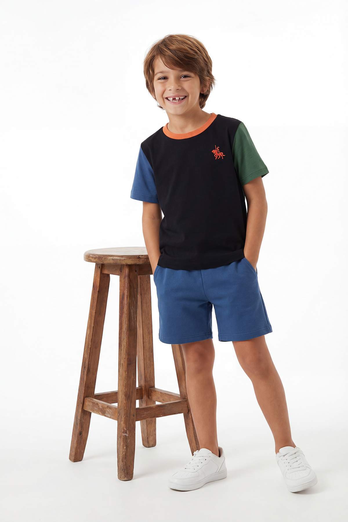 Boys' Ecru Plain Two-Piece Set