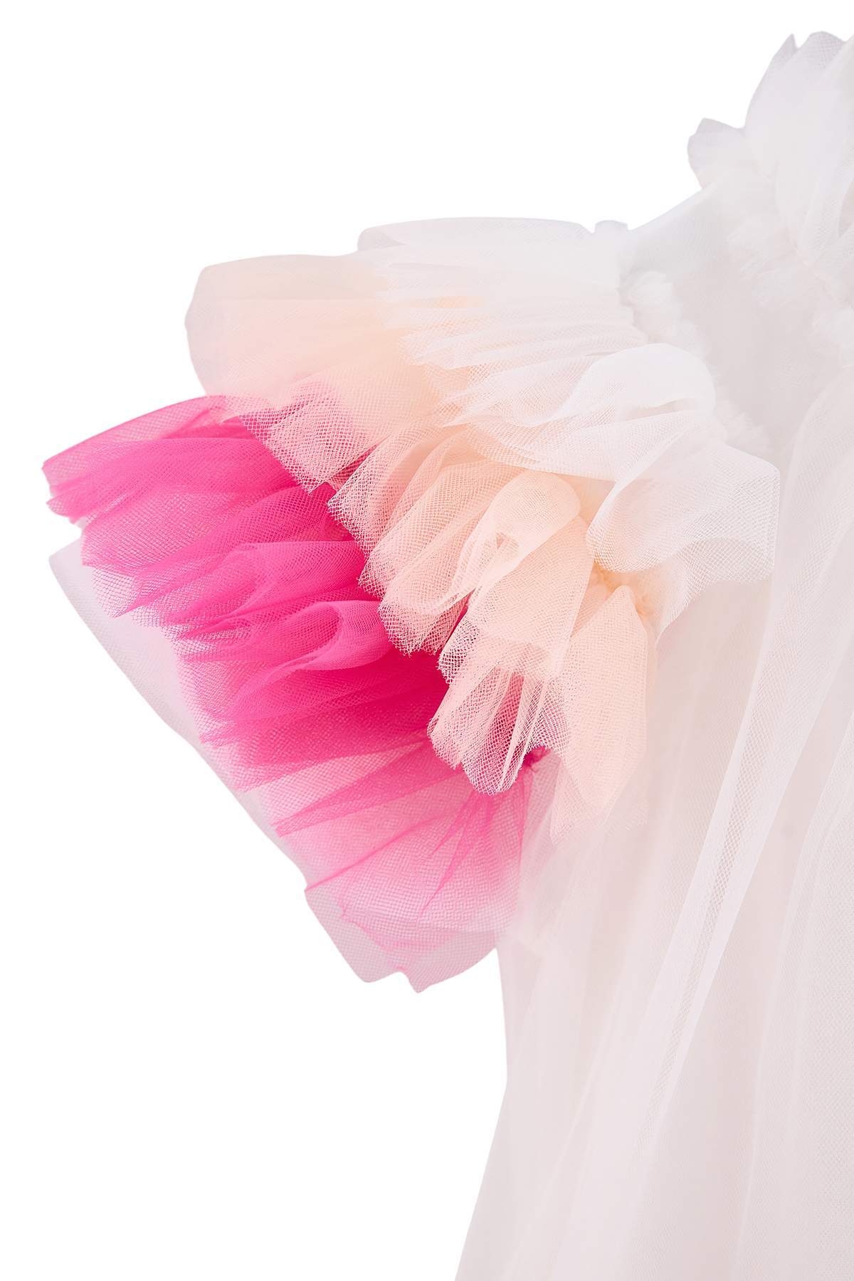 Girls' White Tulle Party Dress