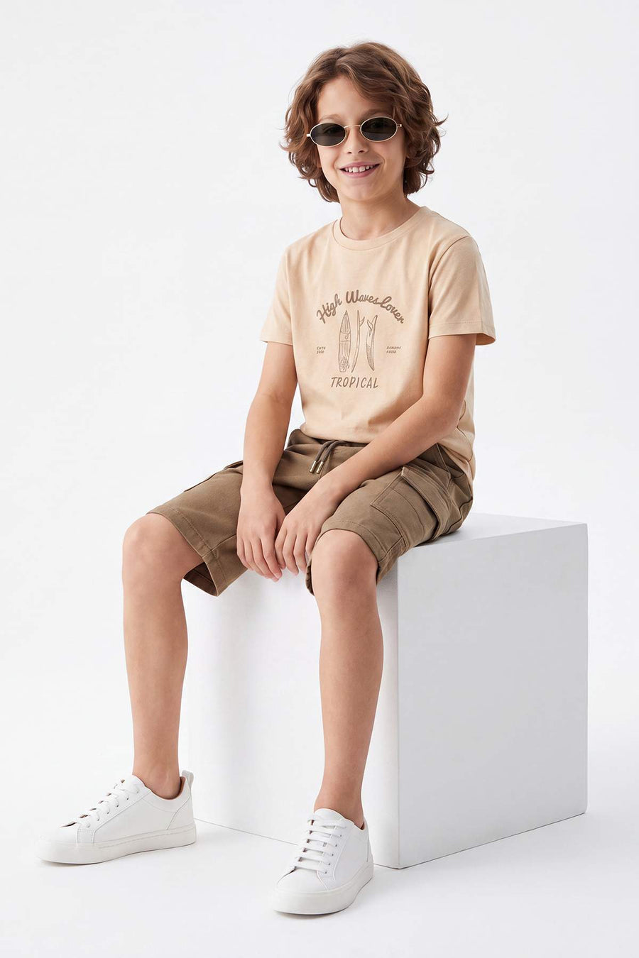 Boys' Printed T-Shirt & Cargo Shorts Set