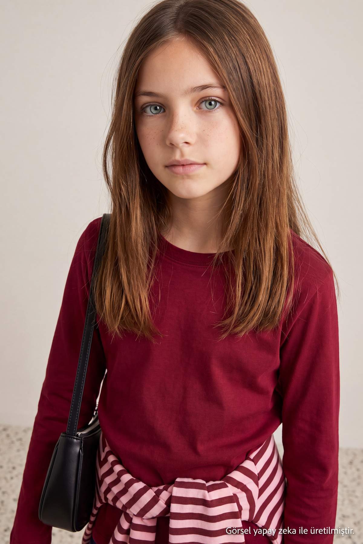 Girls' Cotton Crew-Neck Long-Sleeve School T-Shirt