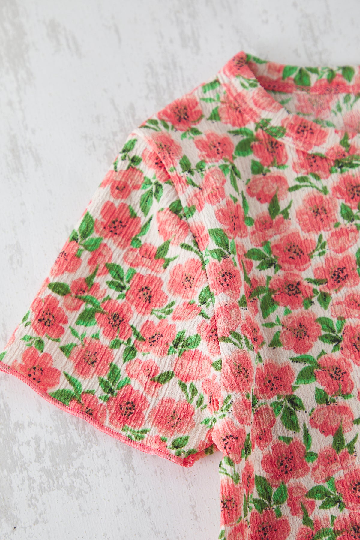 Girls' Red Floral Blouse & Skort Set