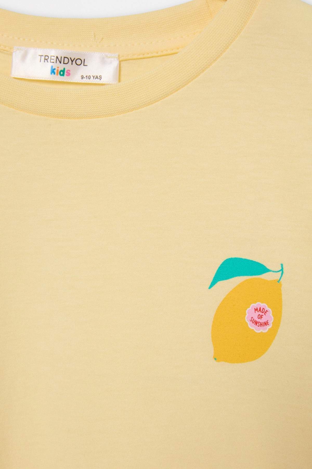 Girls' Yellow Printed Pyjama Set