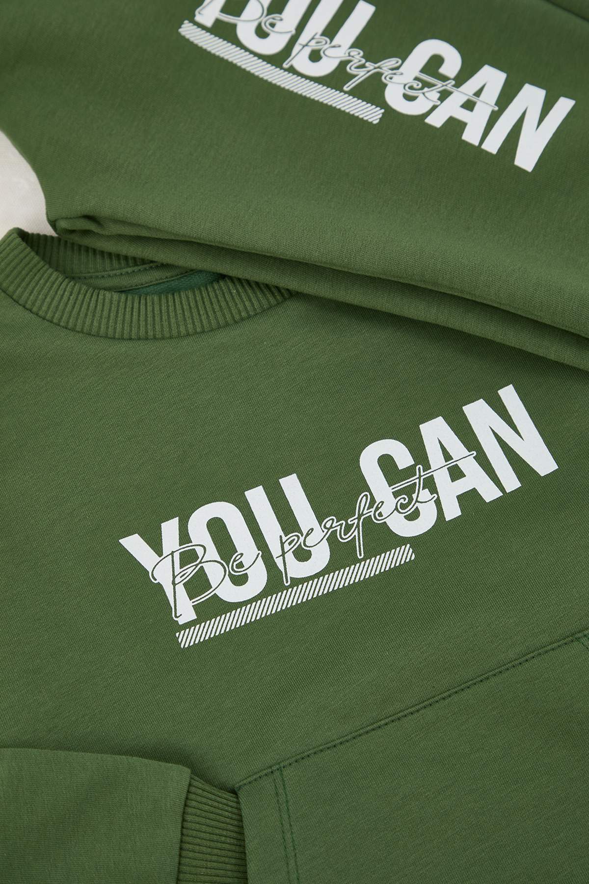 Boys' Grey Marl Slogan Light Sweatshirt & Jogger Set