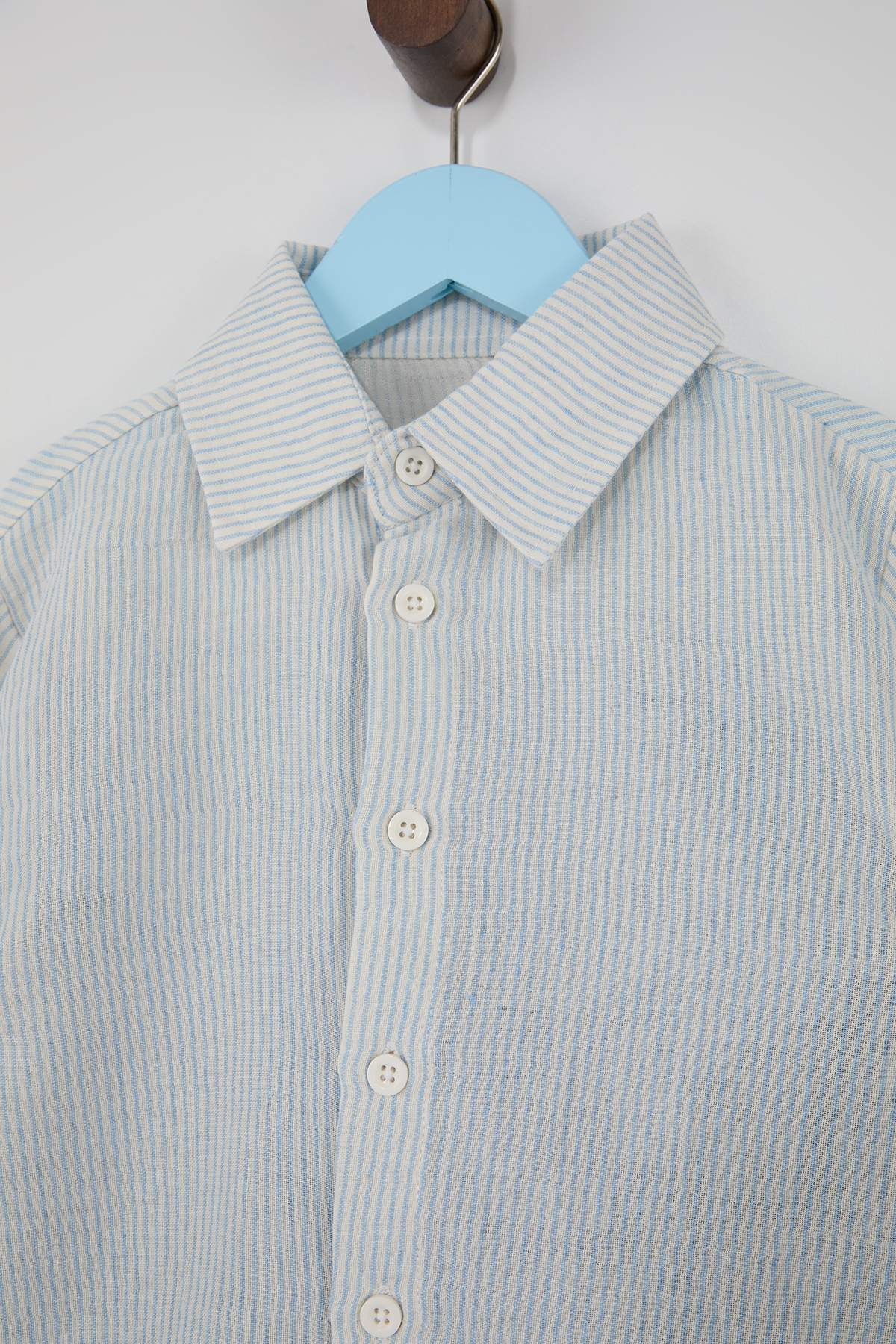 Boys' Blue Striped Shirt & Trousers Set