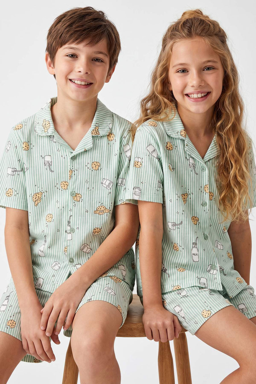 Kids' Green Cotton Pyjama Set