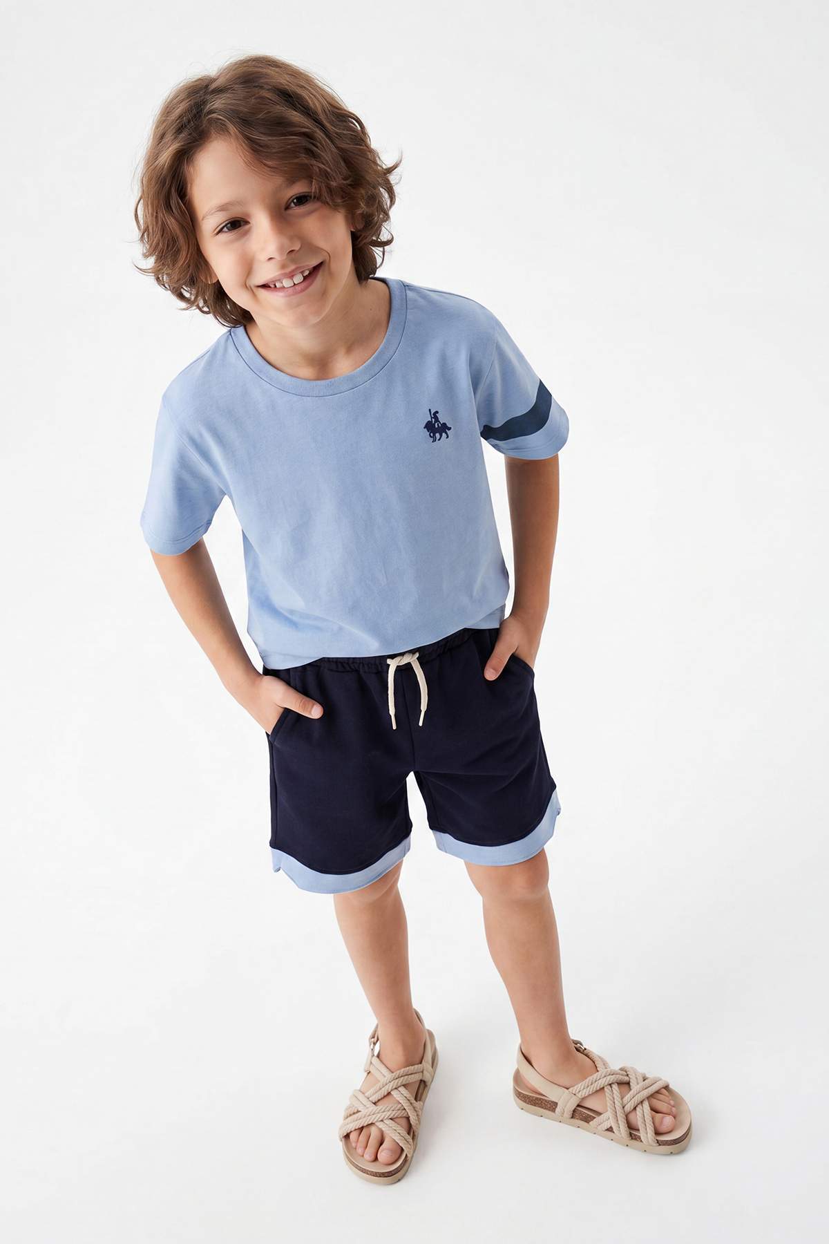 Boys' Embroidered T-Shirt & Shorts Set