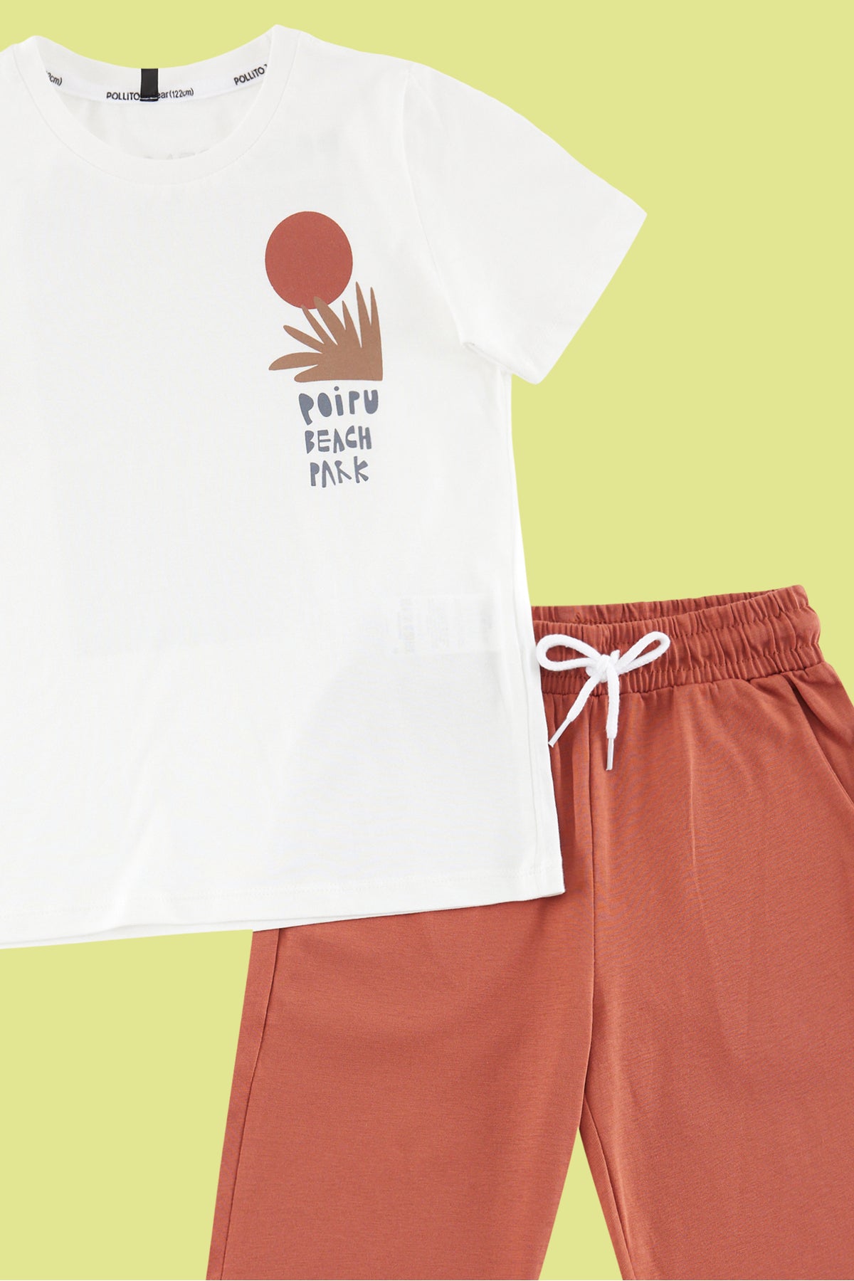 Boys' Saxe Blue Back-Print Cotton T-Shirt & Shorts Set