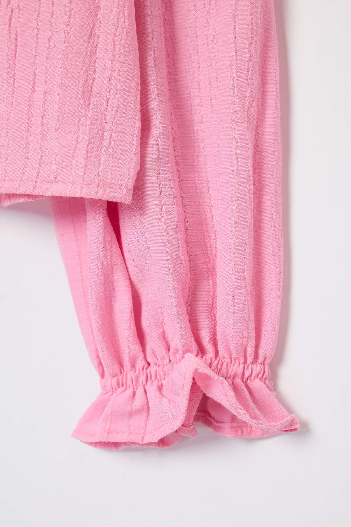 Girls' Pink Frilled Long-Sleeve Shirt