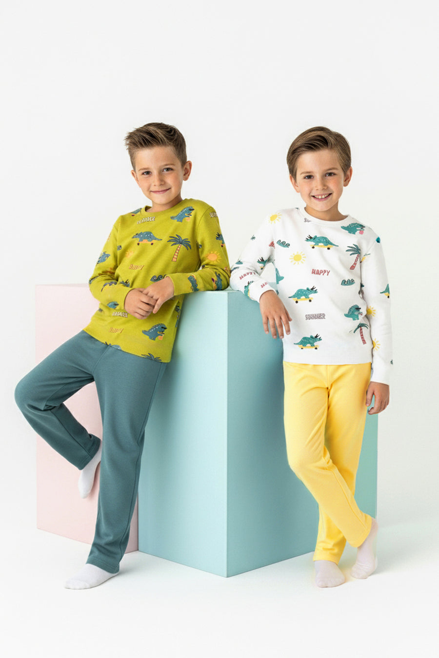 Boys' Multicolour 4-Piece Printed Pyjama Set