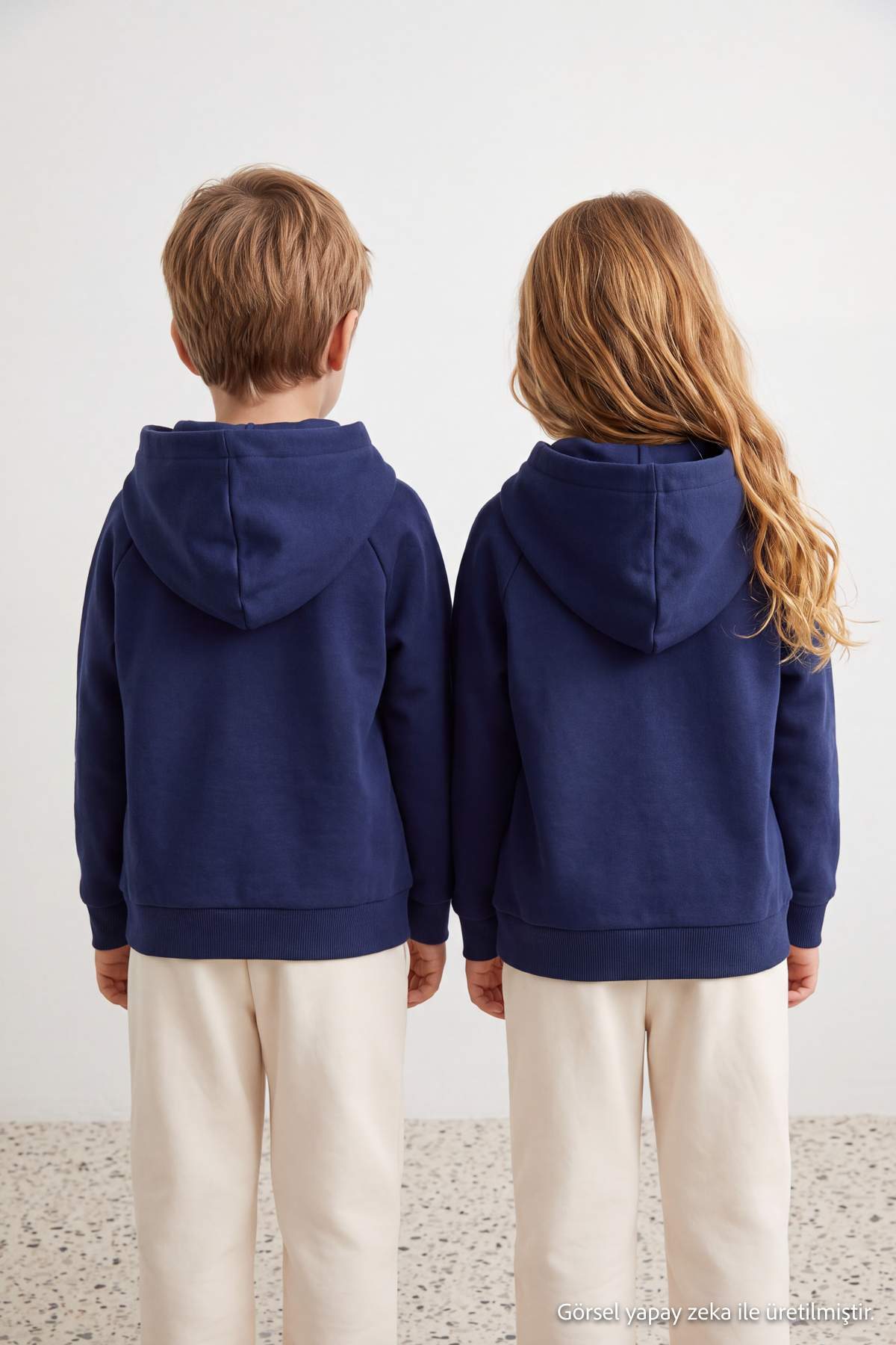 Girls' Plain Hooded Sweatshirt