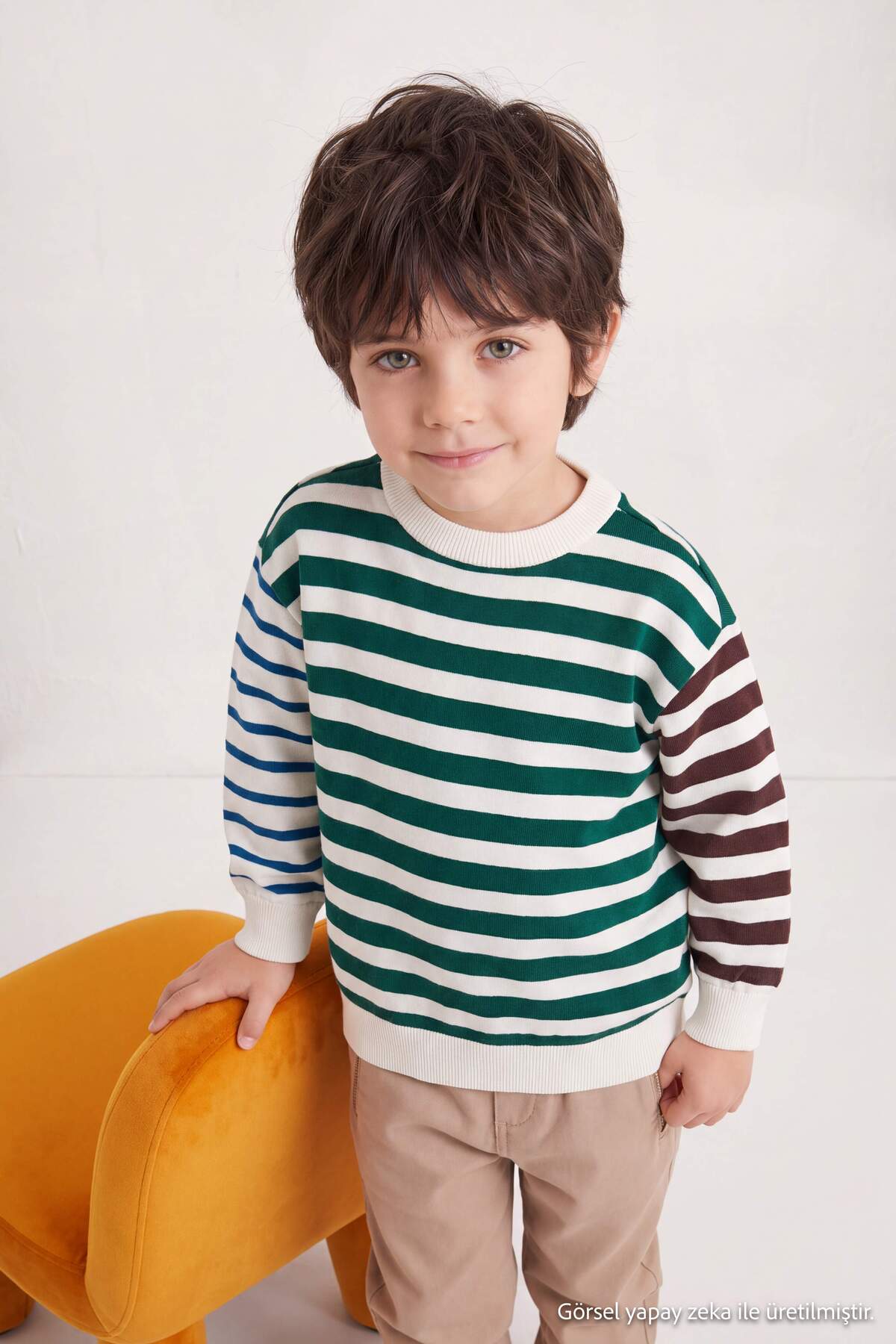 Boys' Green Striped Sweatshirt