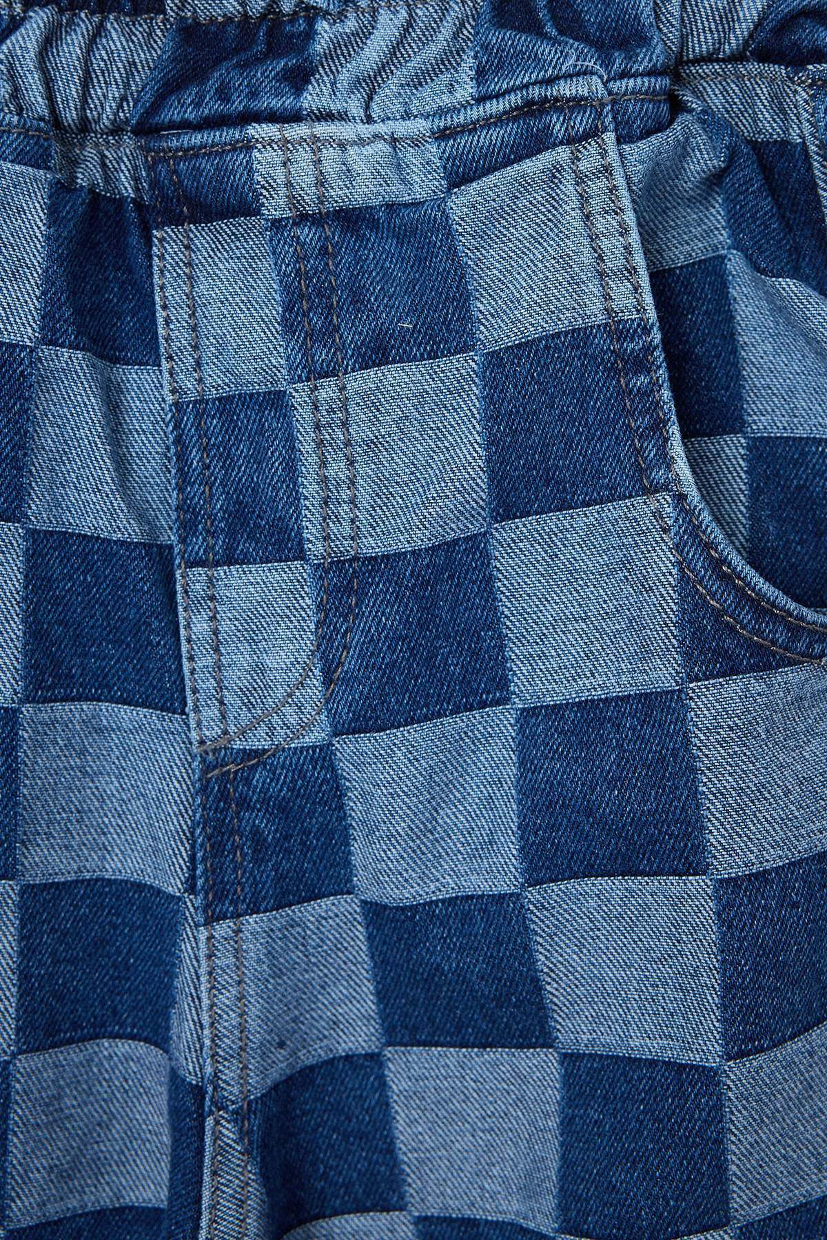 Boys' Blue Checkerboard Jeans