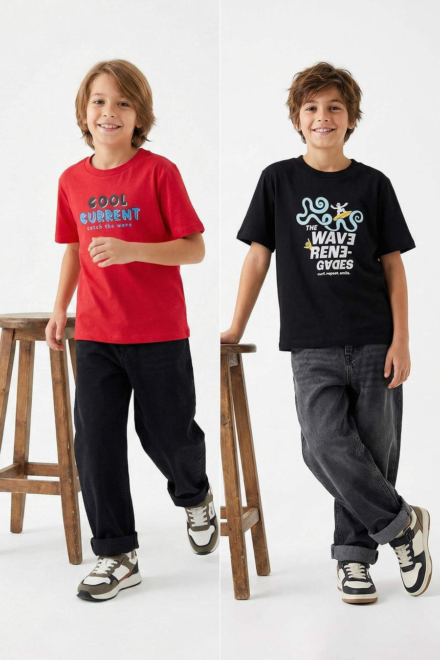 Boys' Black & Red Printed T-Shirt 2-Pack