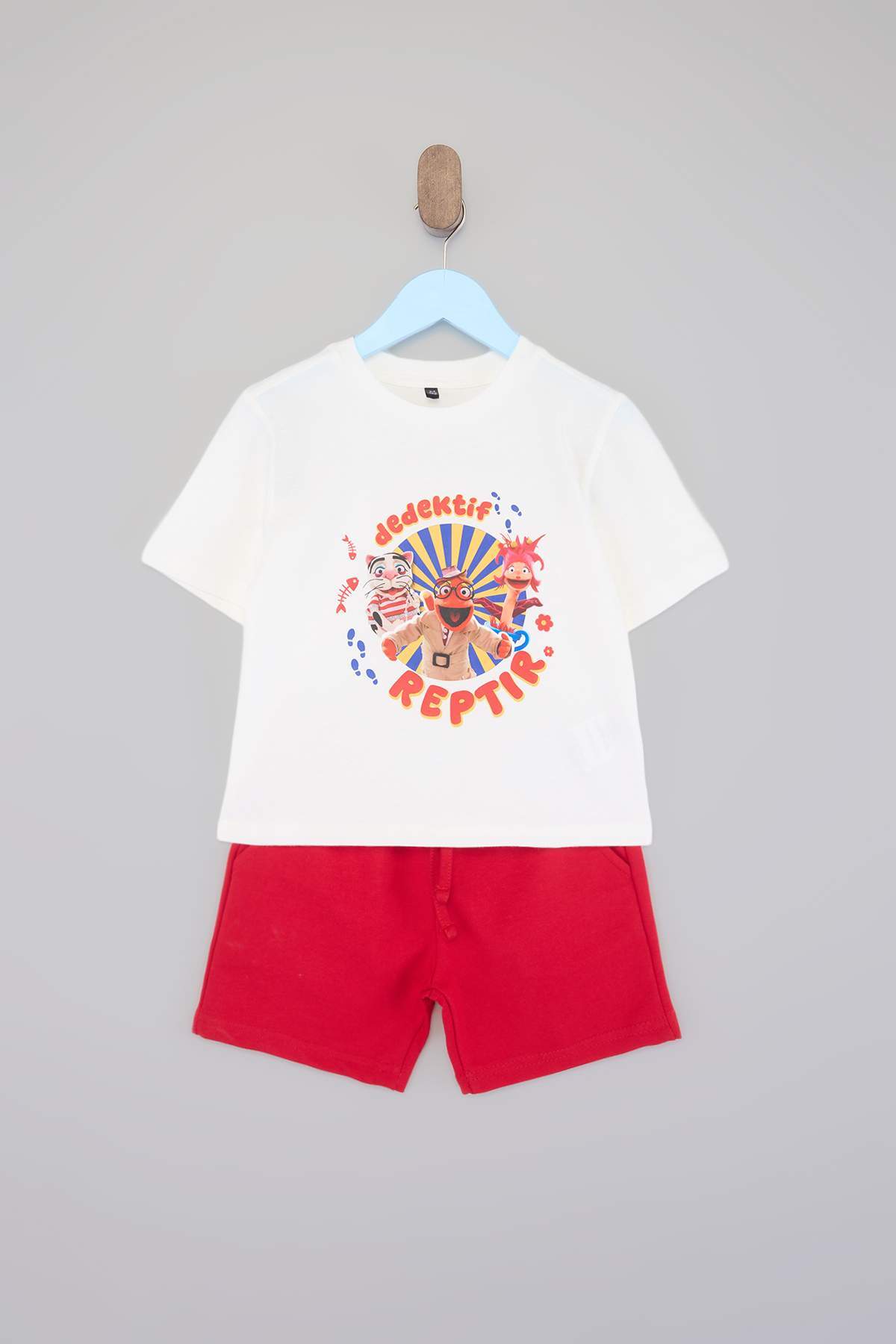 Kids' Ecru Detective Character T-Shirt & Shorts Set