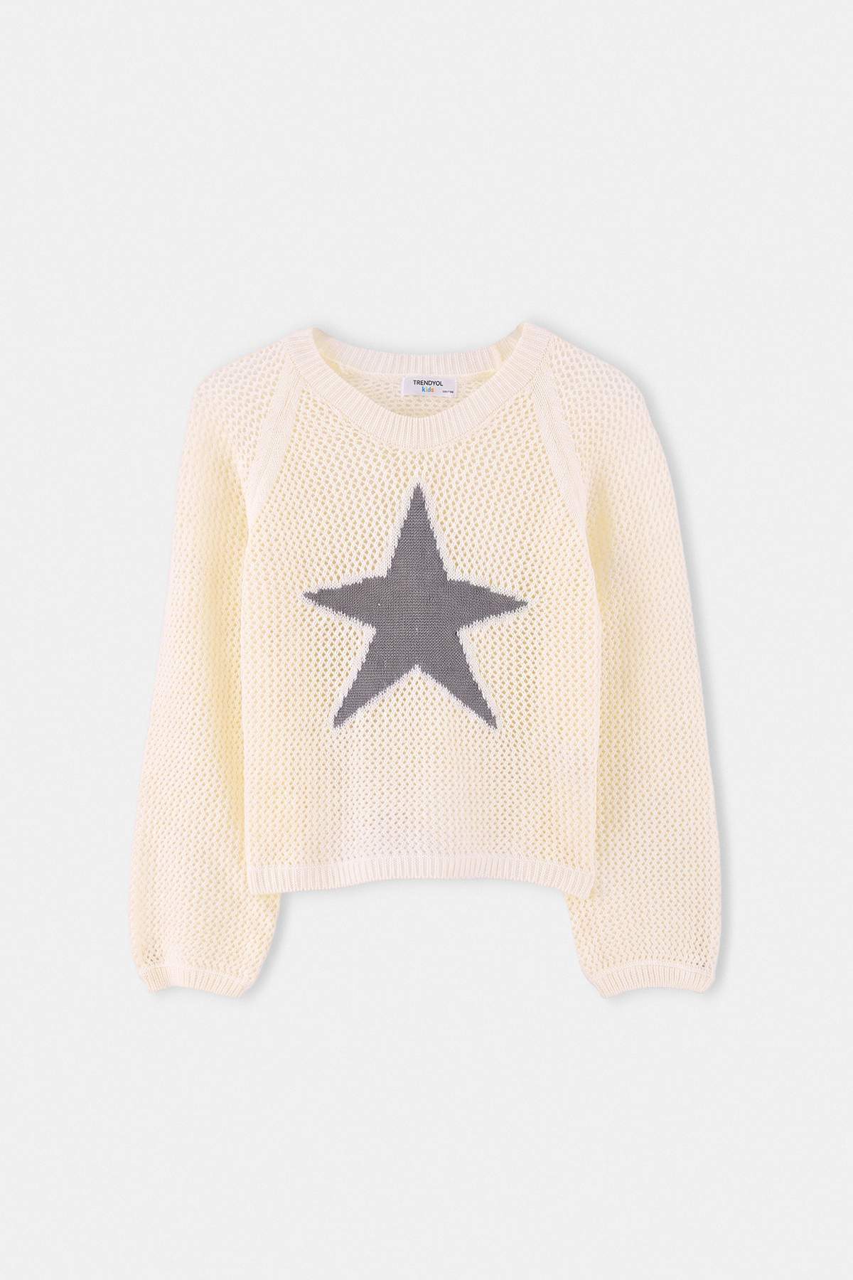 Girls' Soft Star-Pattern Knit Jumper