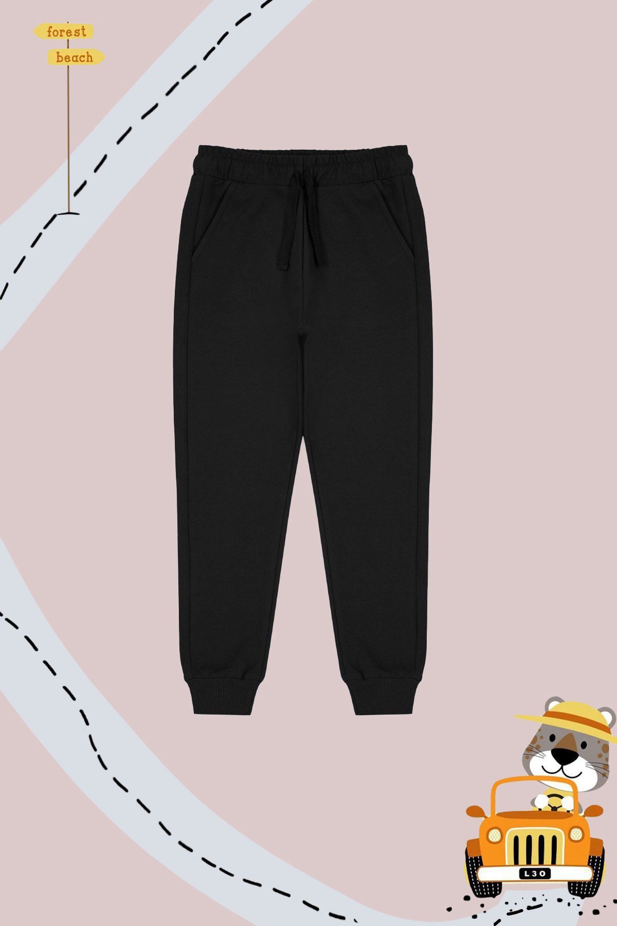Boys' Navy, Grey & Black 3-Pack School Jogger Bottoms