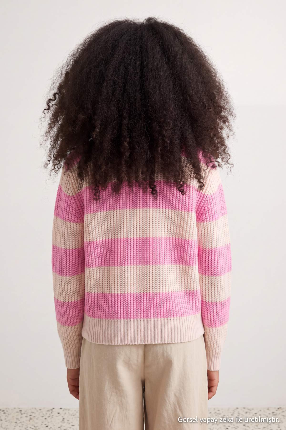 Girls' Striped Crew-Neck Knit Jumper