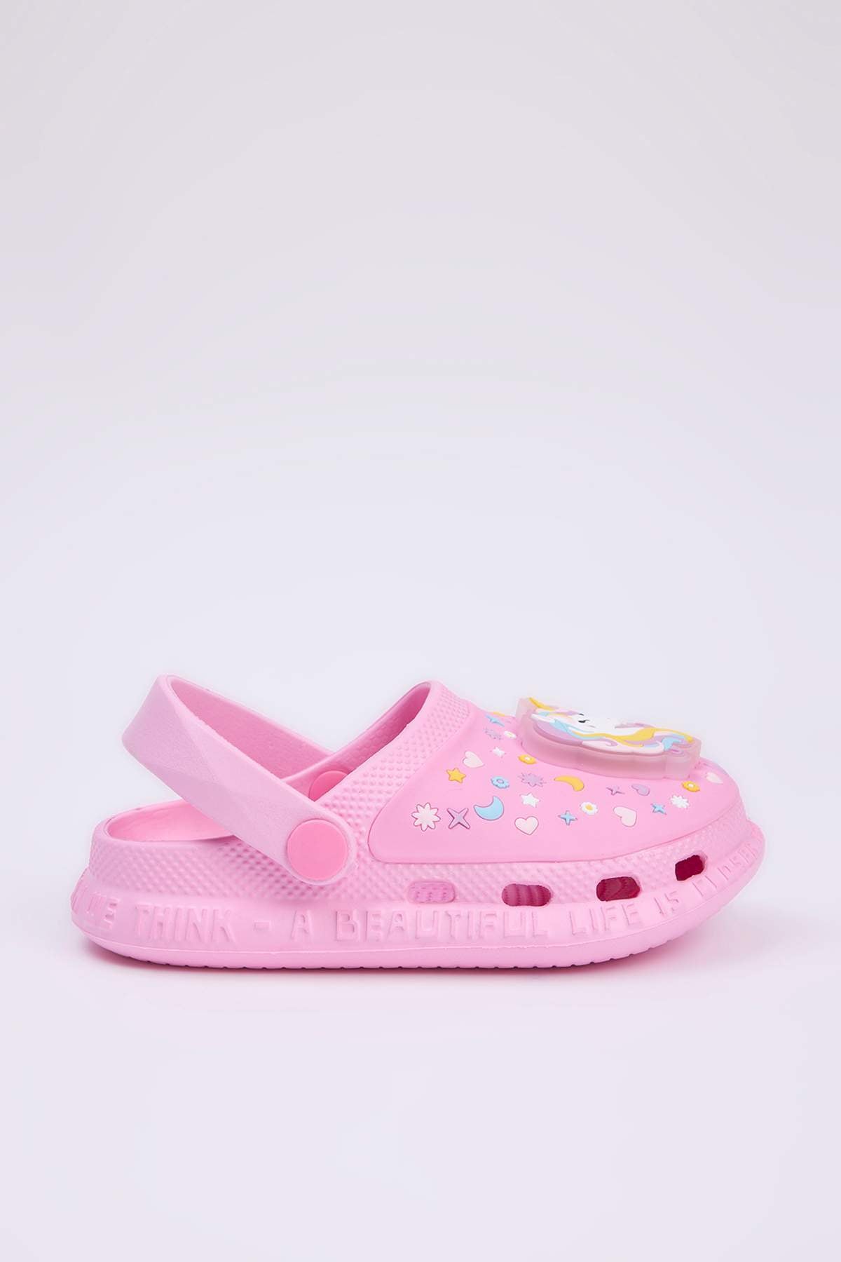 Girls' Pink Light-Up Unicorn Clog Sandals