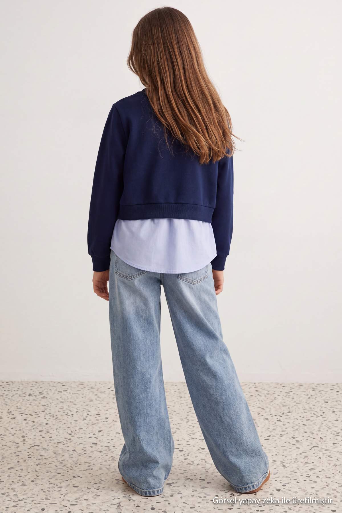 Girls' Navy Sweatshirt