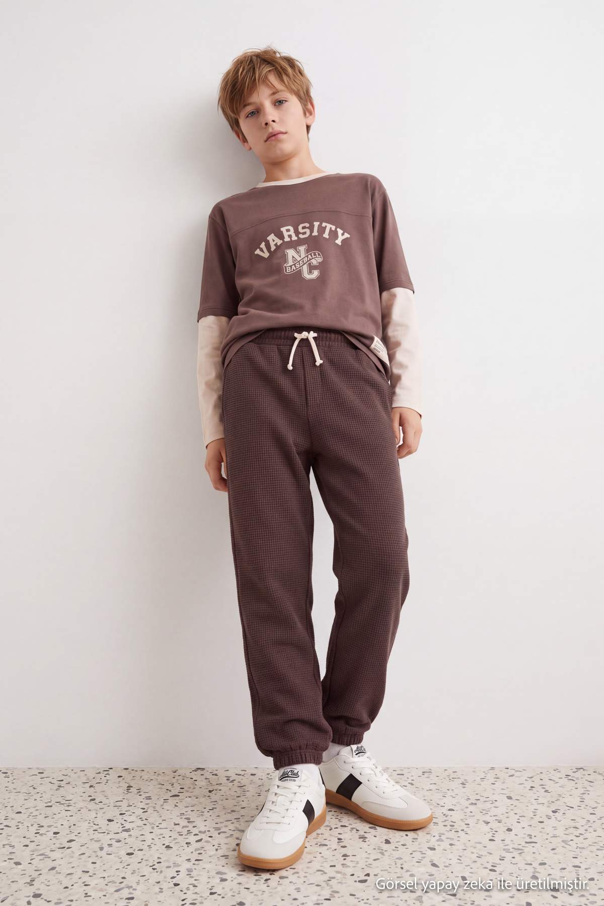 Boys' Stone & Brown 2-Pack Textured Joggers