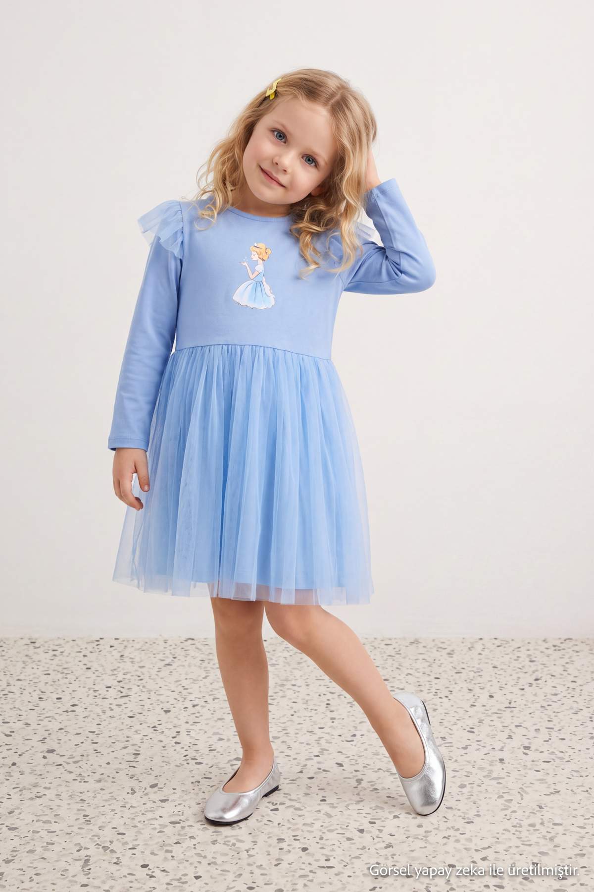 Girls' Light Blue Tutu Mini Dress