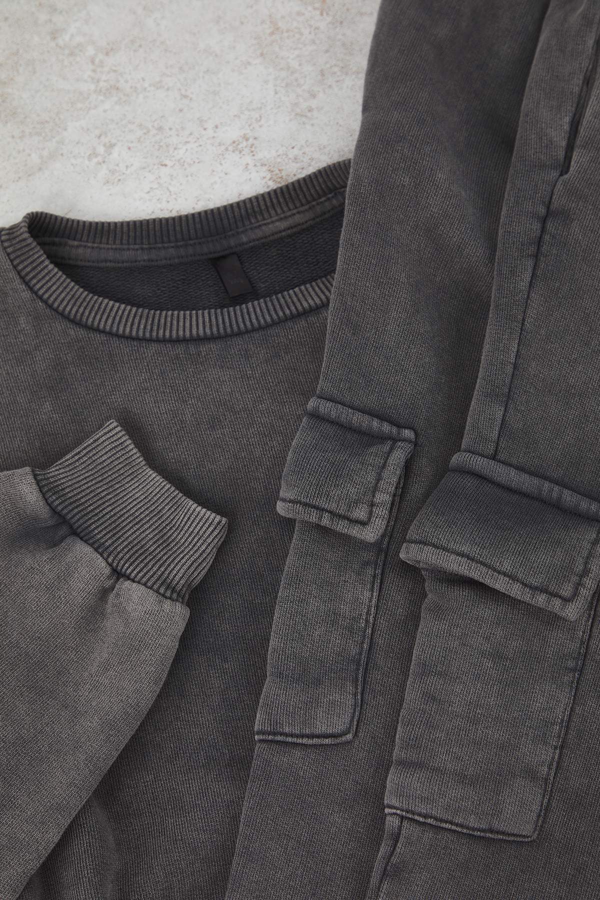 Kids' Washed-Effect Oversized Sweatshirt & Jogger Set
