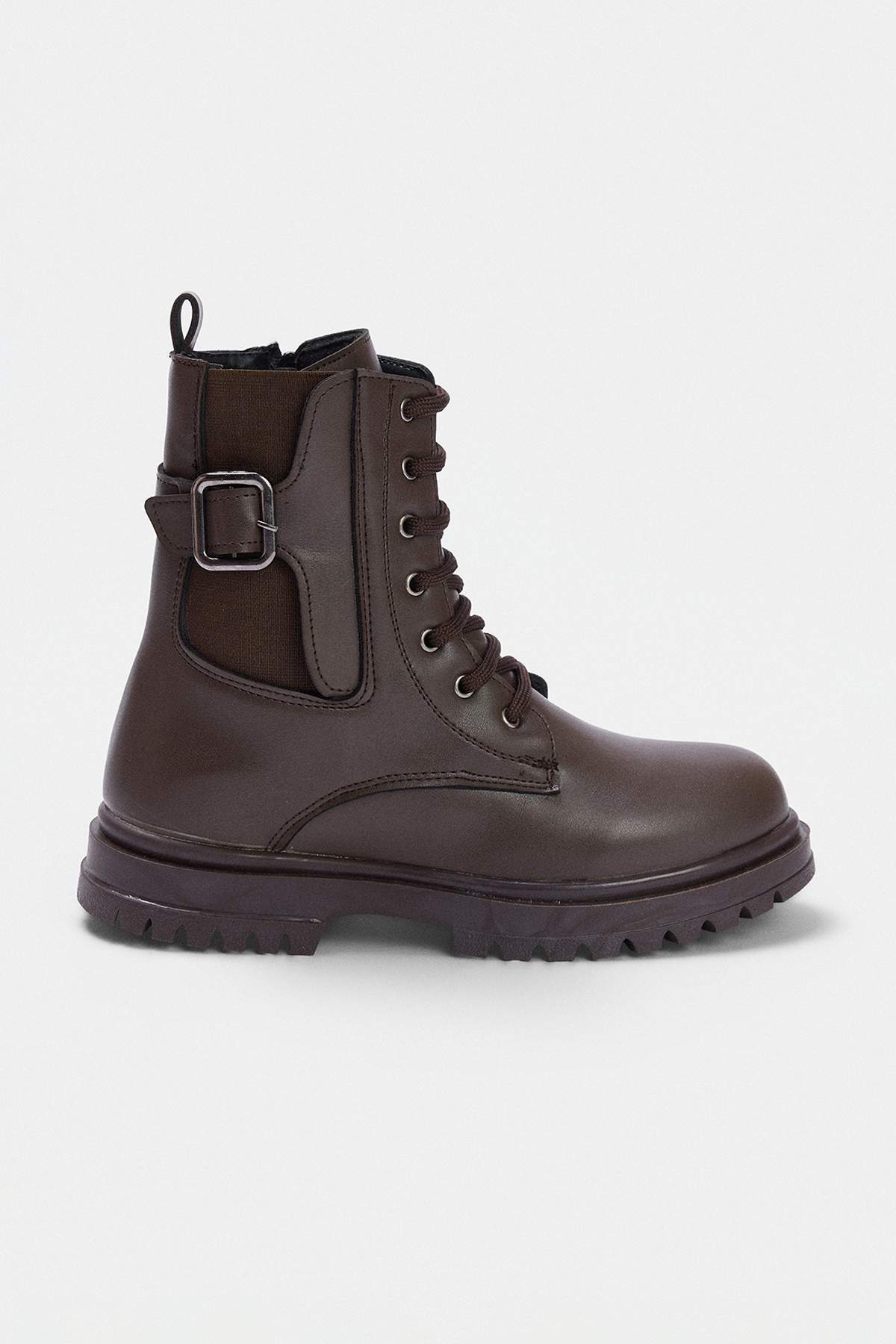 Girls' Brown Lace-Detail Boots