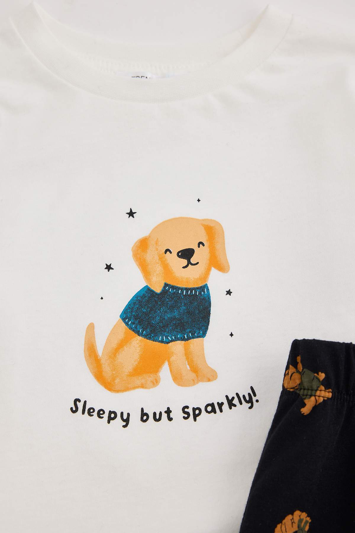 Boys' Ecru Dog-Print Pyjama Set