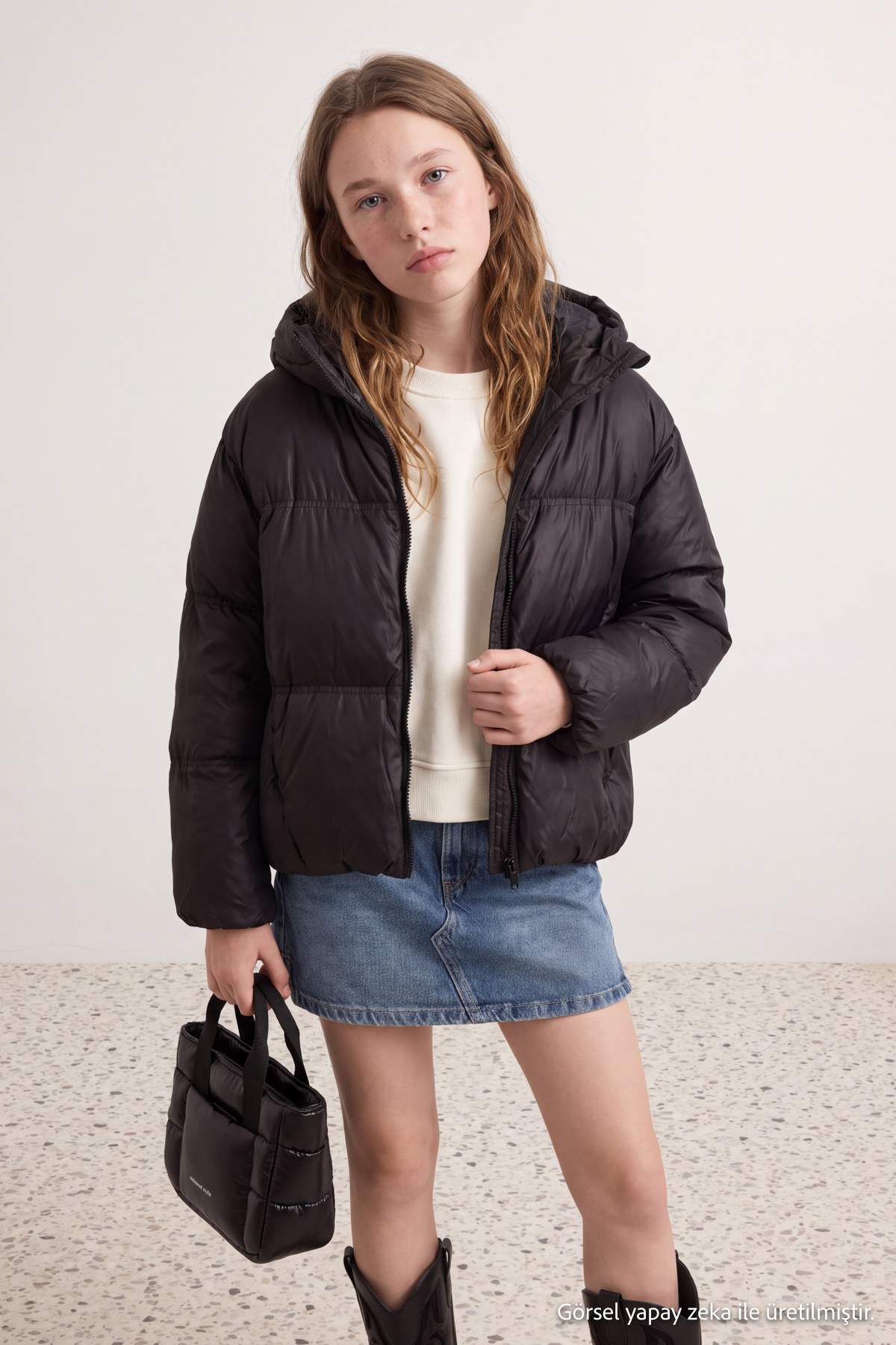 Girls' Basic Hooded Puffer Coat