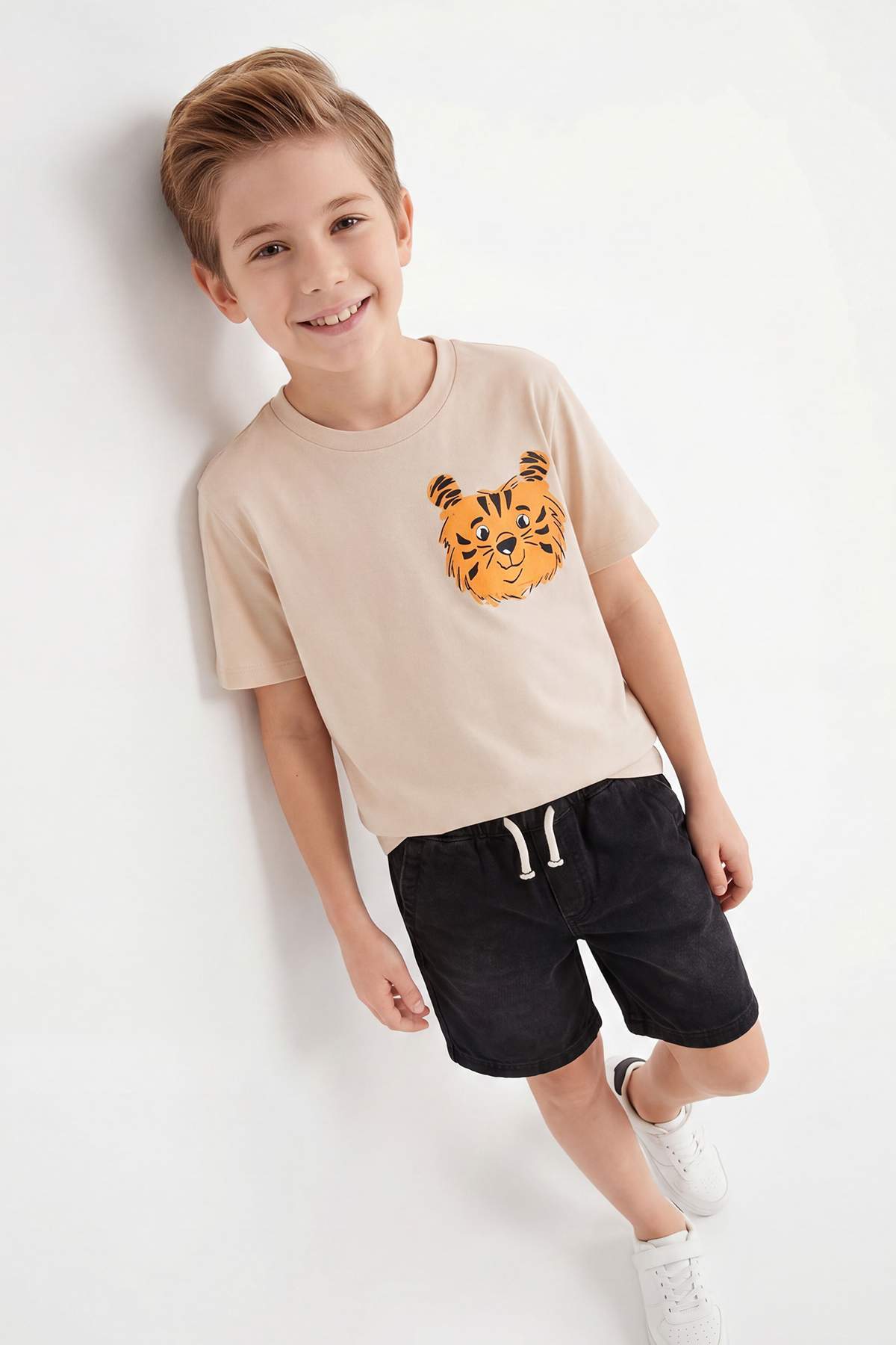 Boys' Stone & Ecru Printed T-Shirt 2-Pack