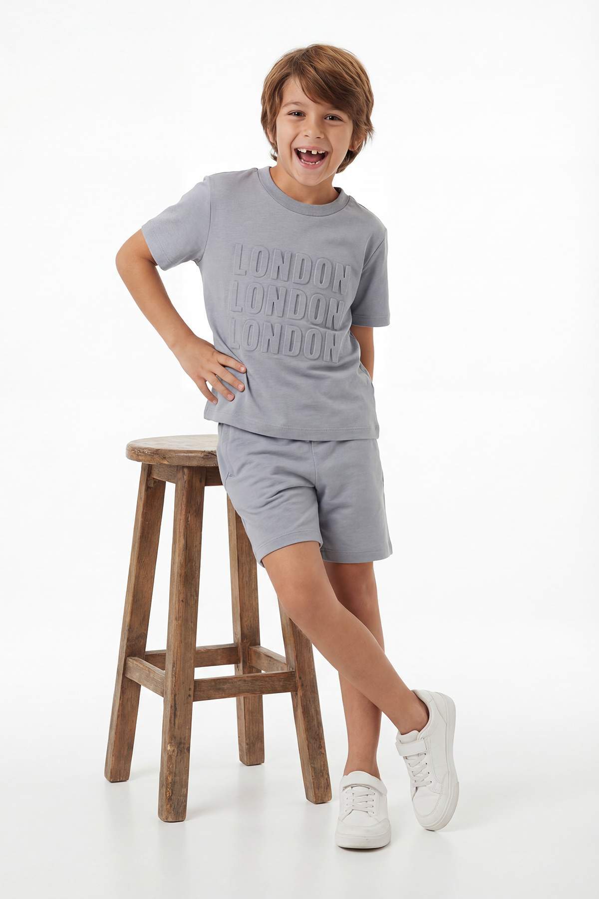 Boys' Plain T-Shirt & Shorts Set