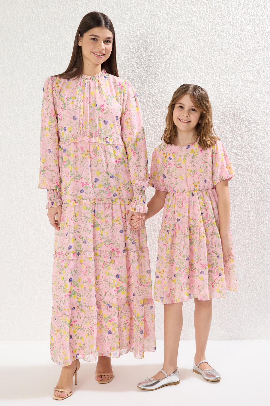 Girls' Pink Floral Mini Me Mother-Daughter Dress