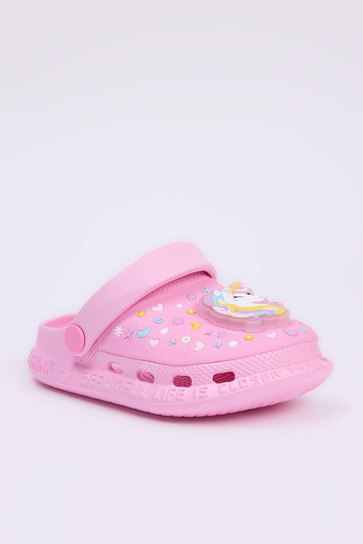 Girls' Pink Light-Up Unicorn Clog Sandals
