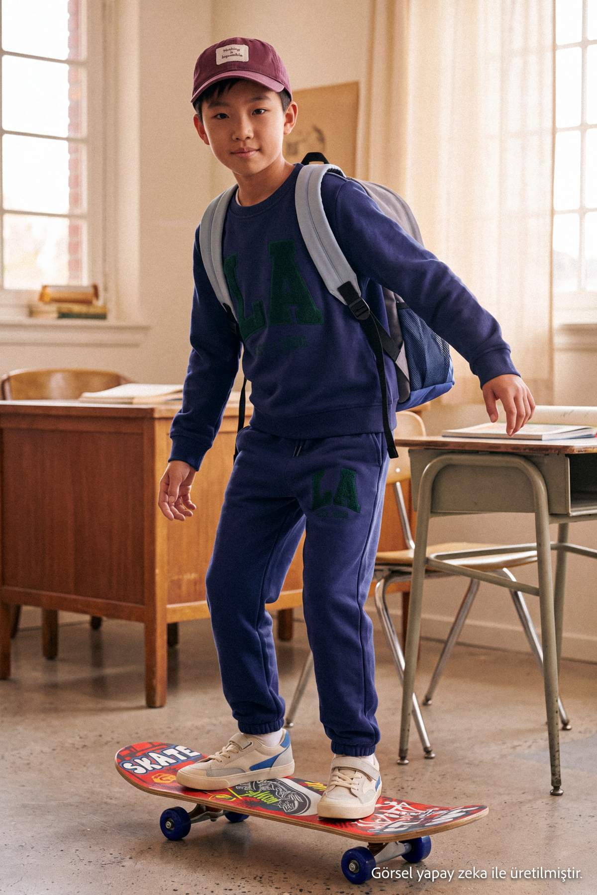 Boys' Navy Fleece-Lined Two-Piece Set