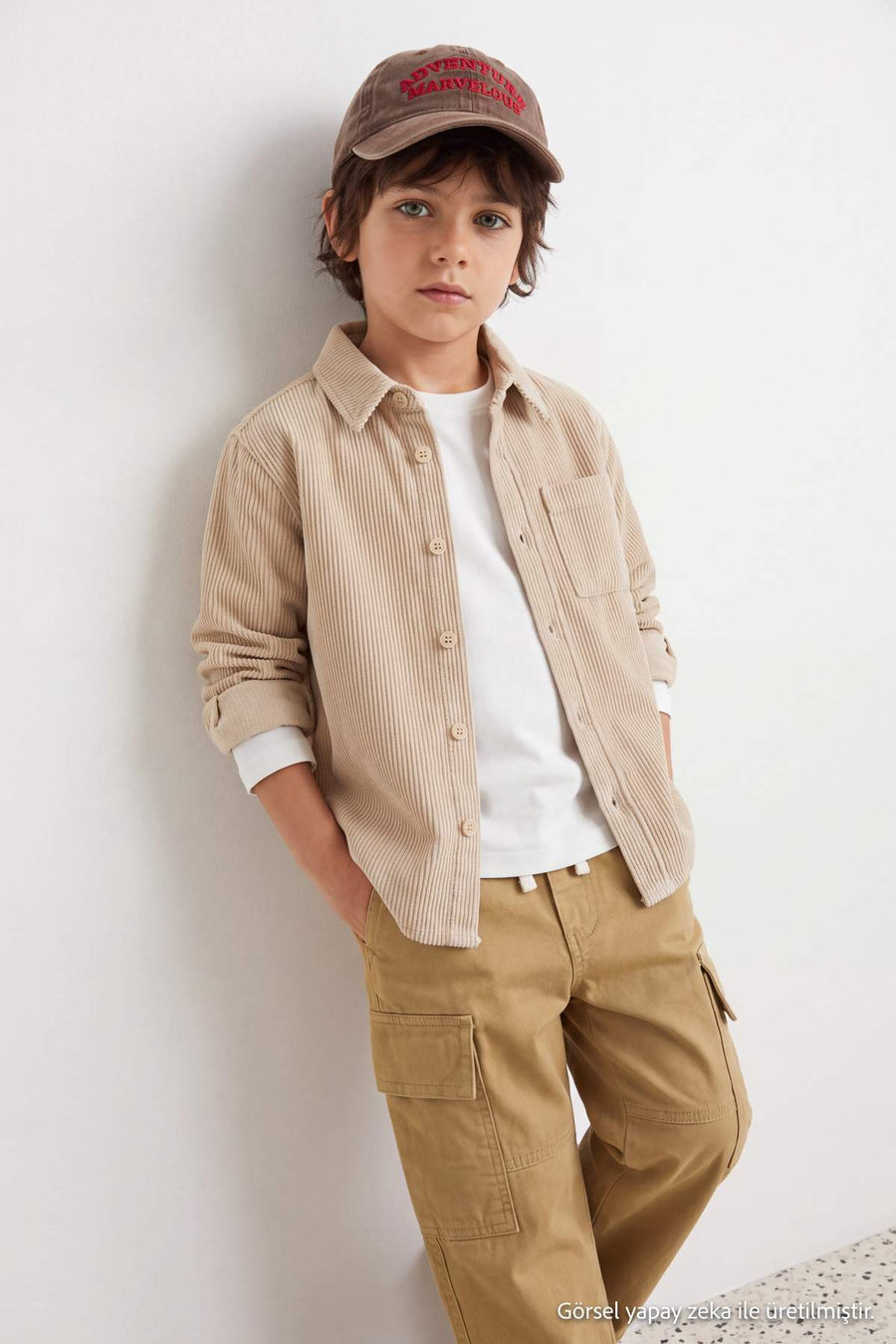 Boys' Stone Corduroy Long Shirt