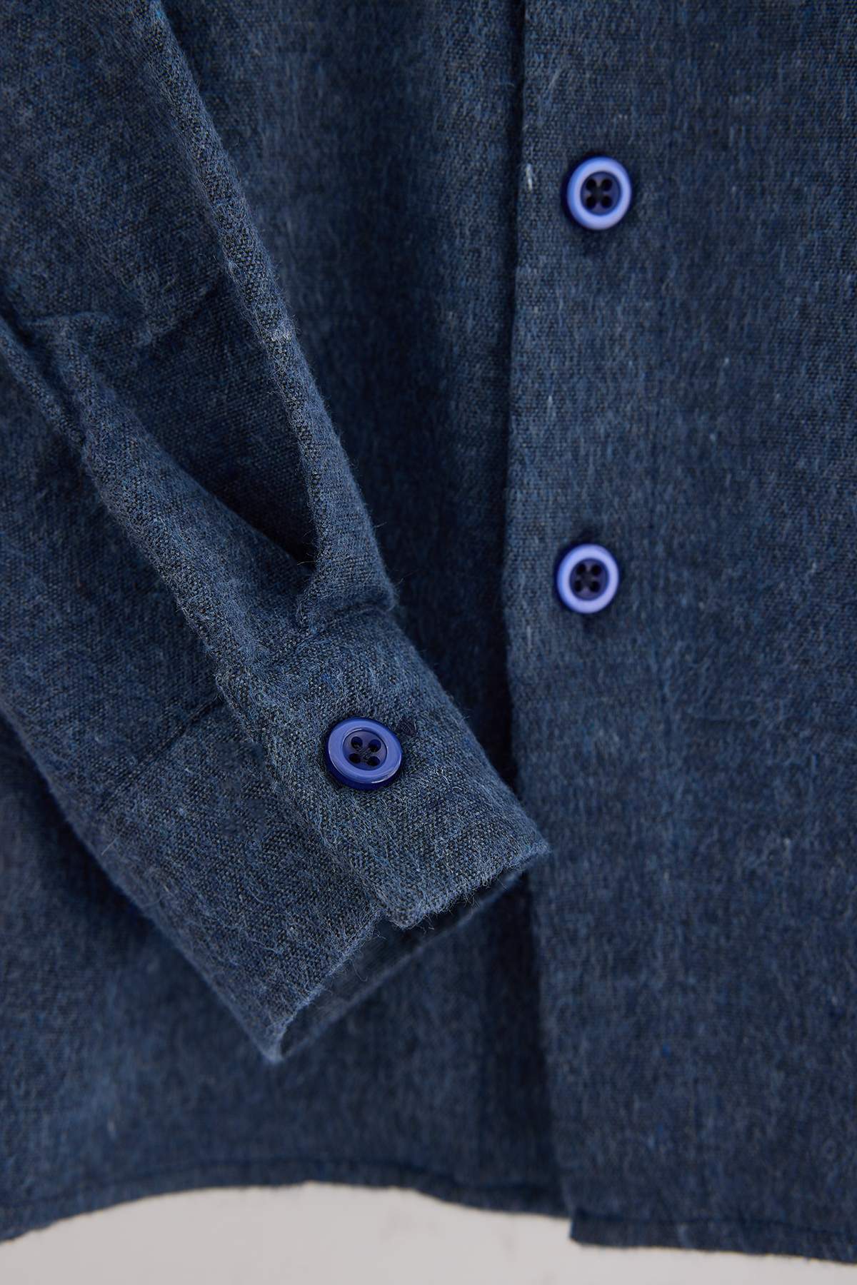 Boys' Navy Long-Sleeve Flannel Shirt