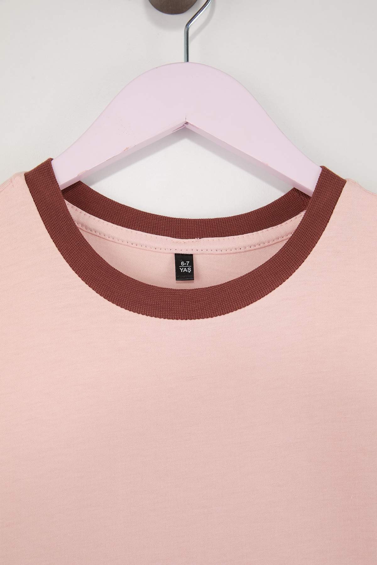 Girls' Pink & Ecru Plain T-Shirt 2-Pack