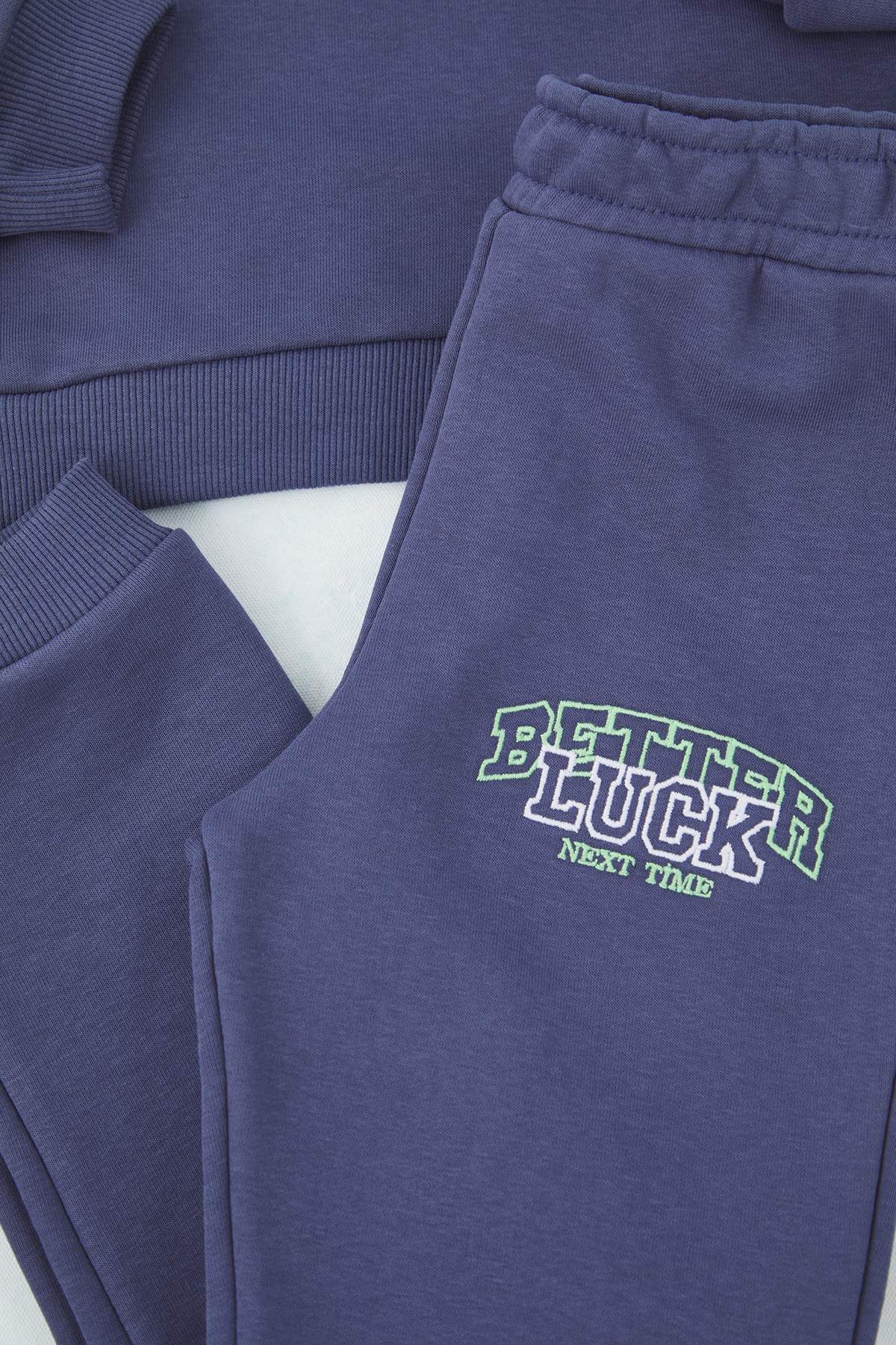 Boys' Blue Printed Oversized Sweatshirt & Jogger Set