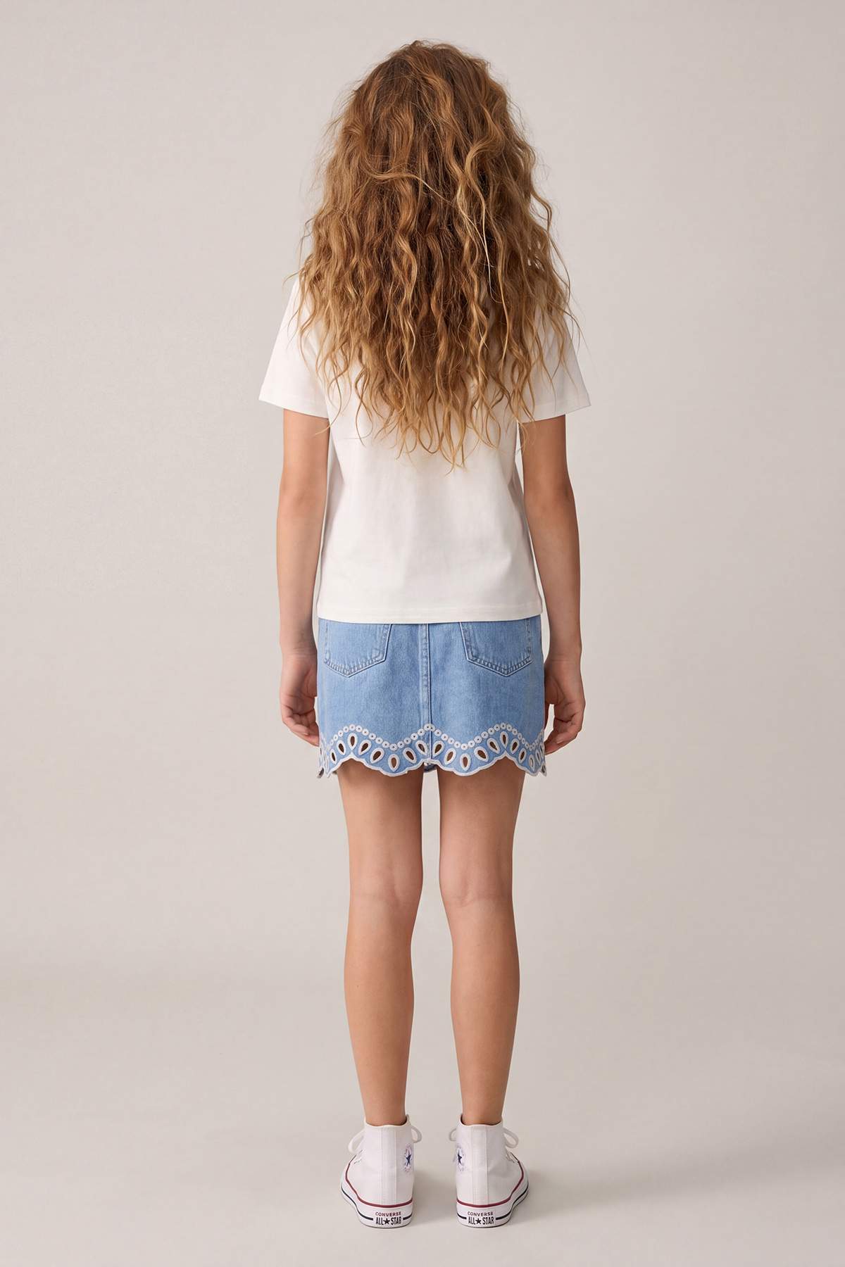 Girls' Ecru Plain T-Shirt